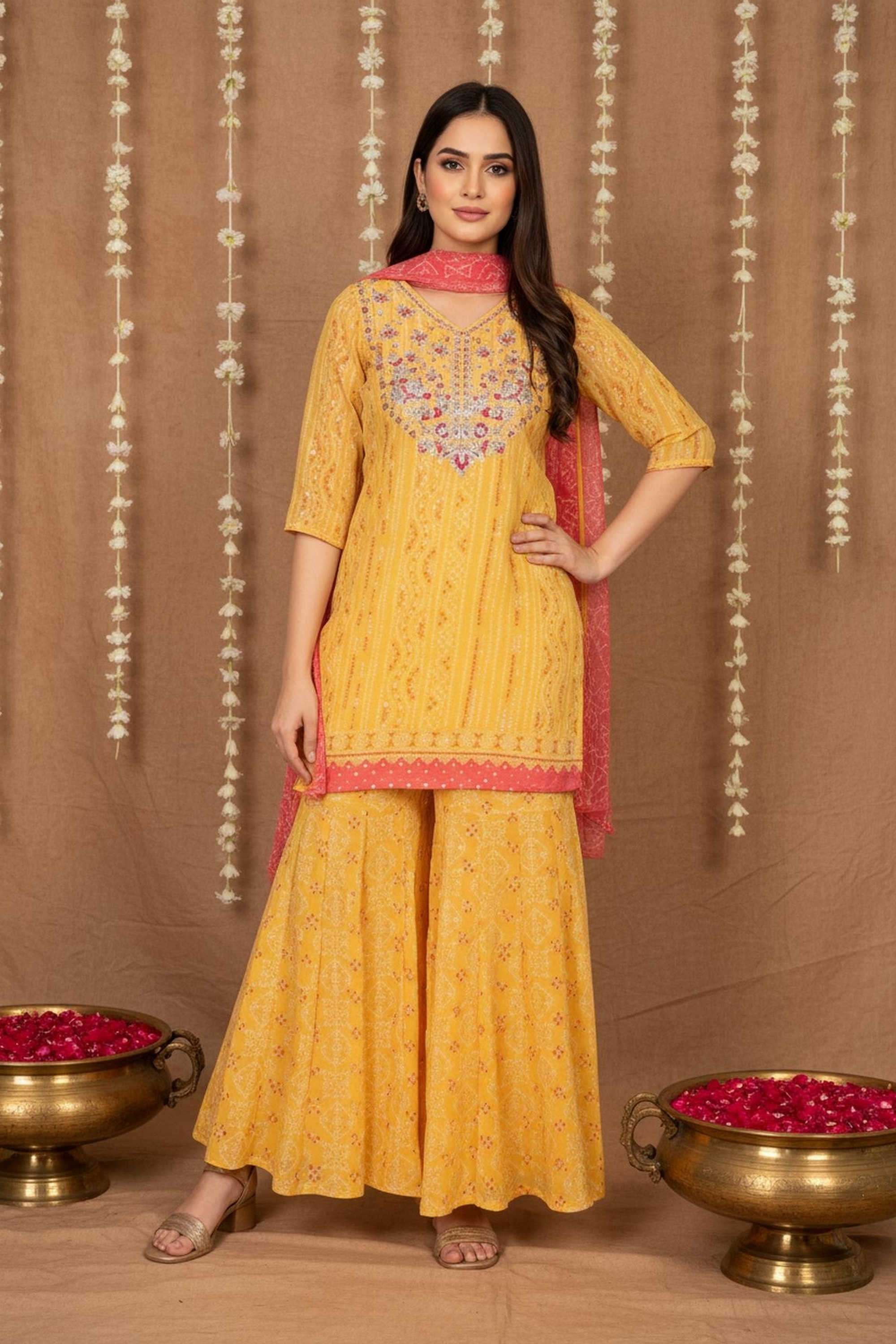 Textured-Polyester-Women-s-Festive-Wear-Kurta-Set