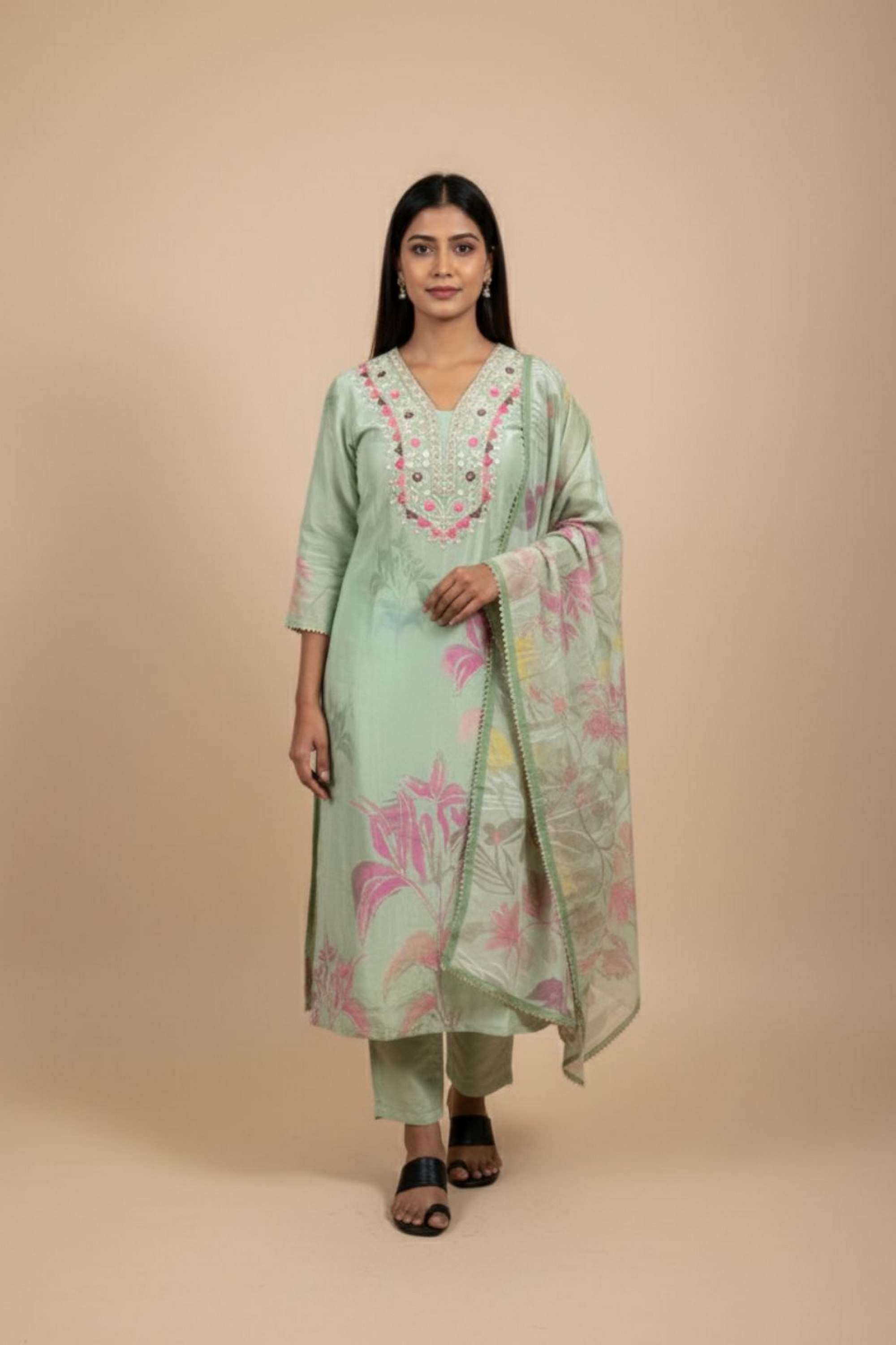 Blended-Fabric-Regular-Fit-Women-s-Kurta-Set