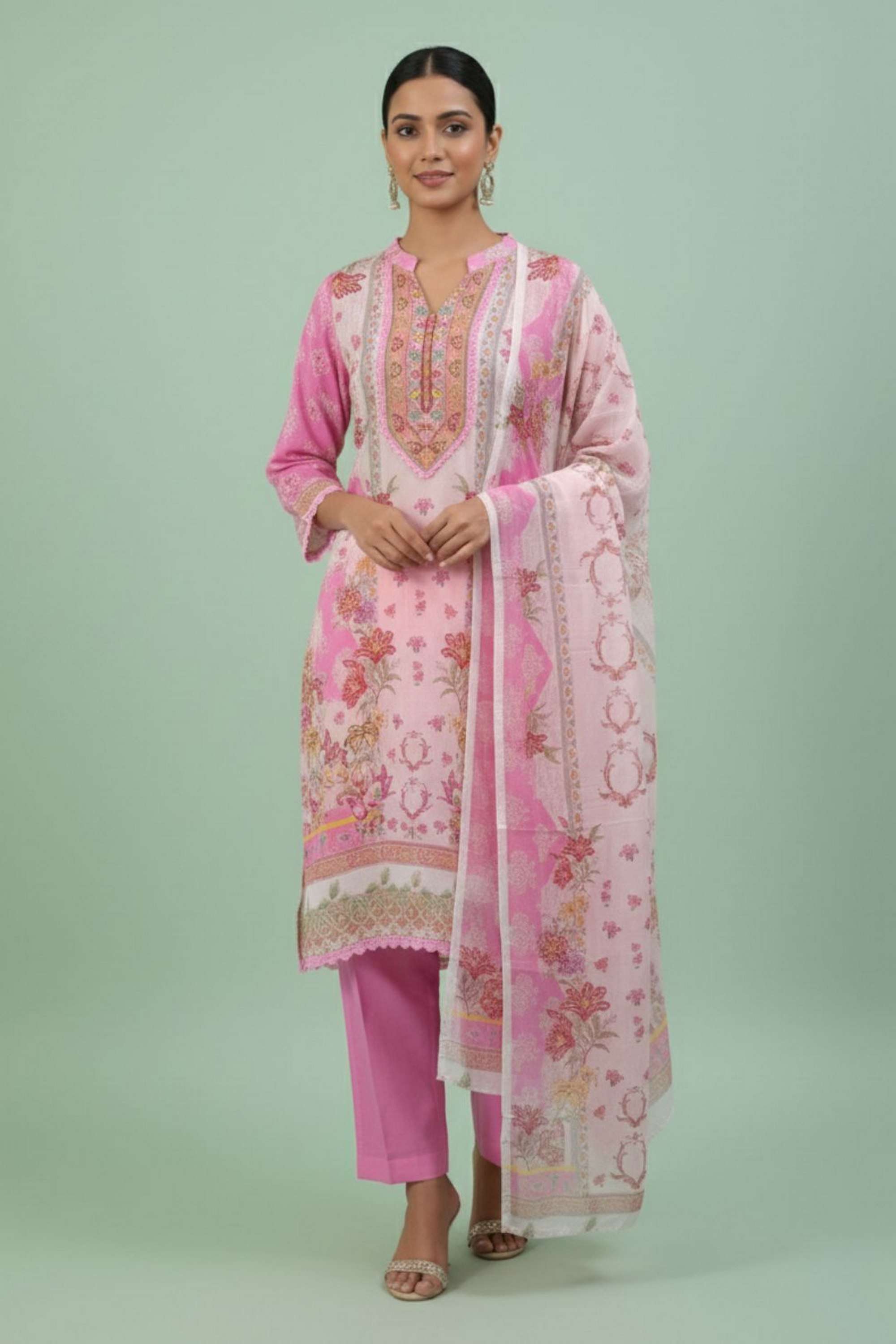 Blended-Fabric-Regular-Fit-Women-s-Kurta-Set