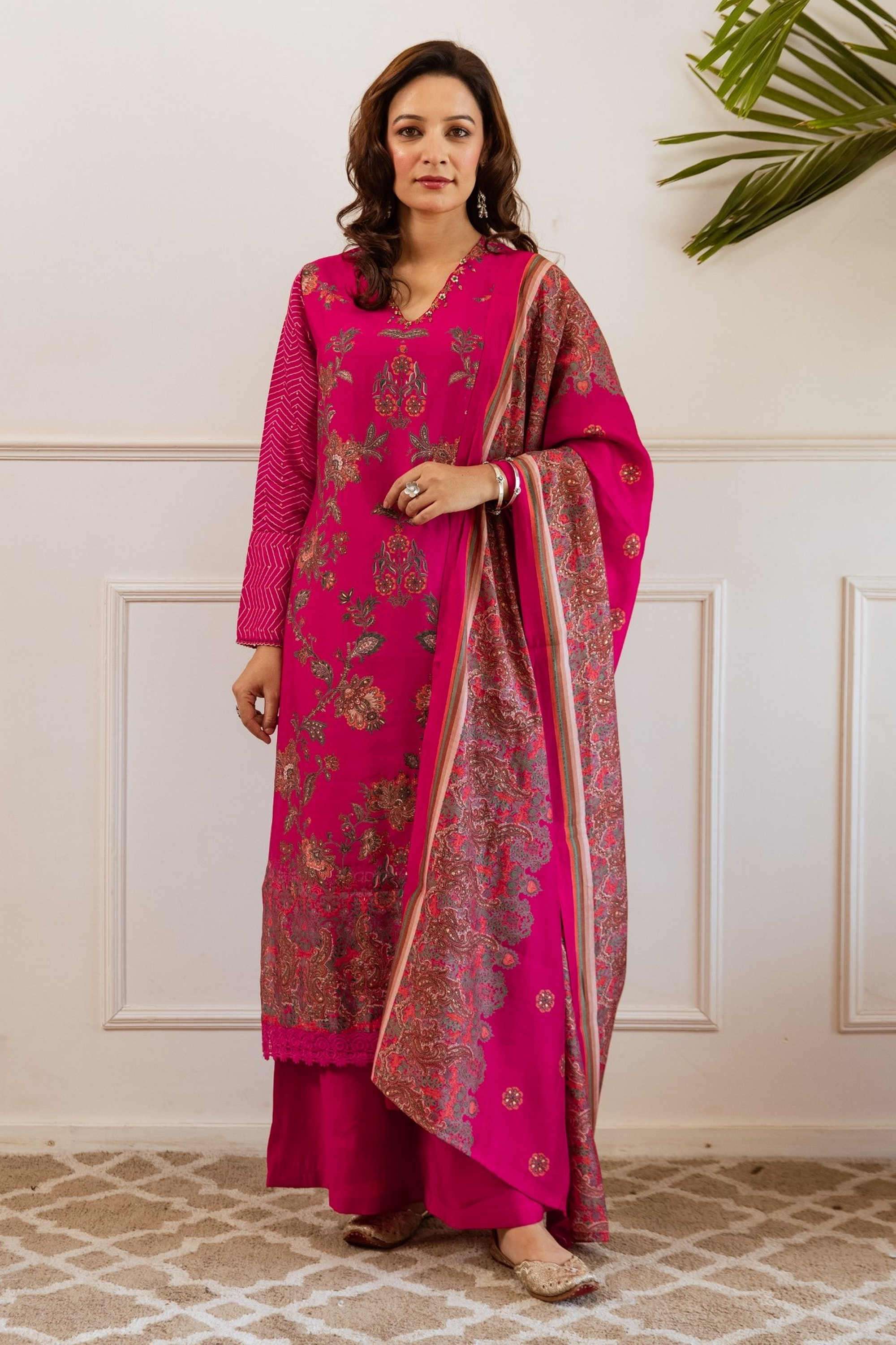 Solid-Cotton-Women-s-Ethnic-Kurta-Set