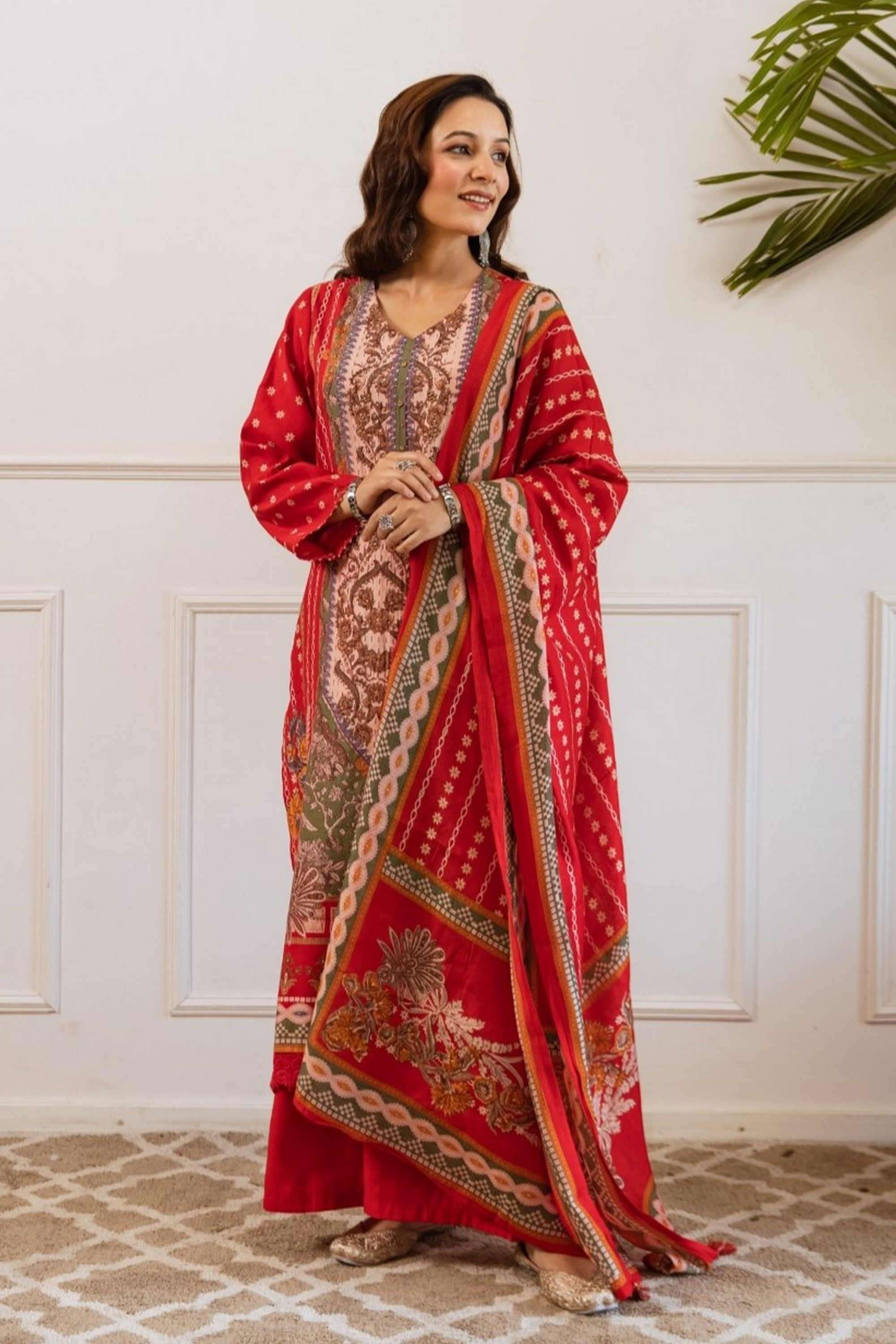 Solid-Cotton-Women-s-Ethnic-Kurta-Set