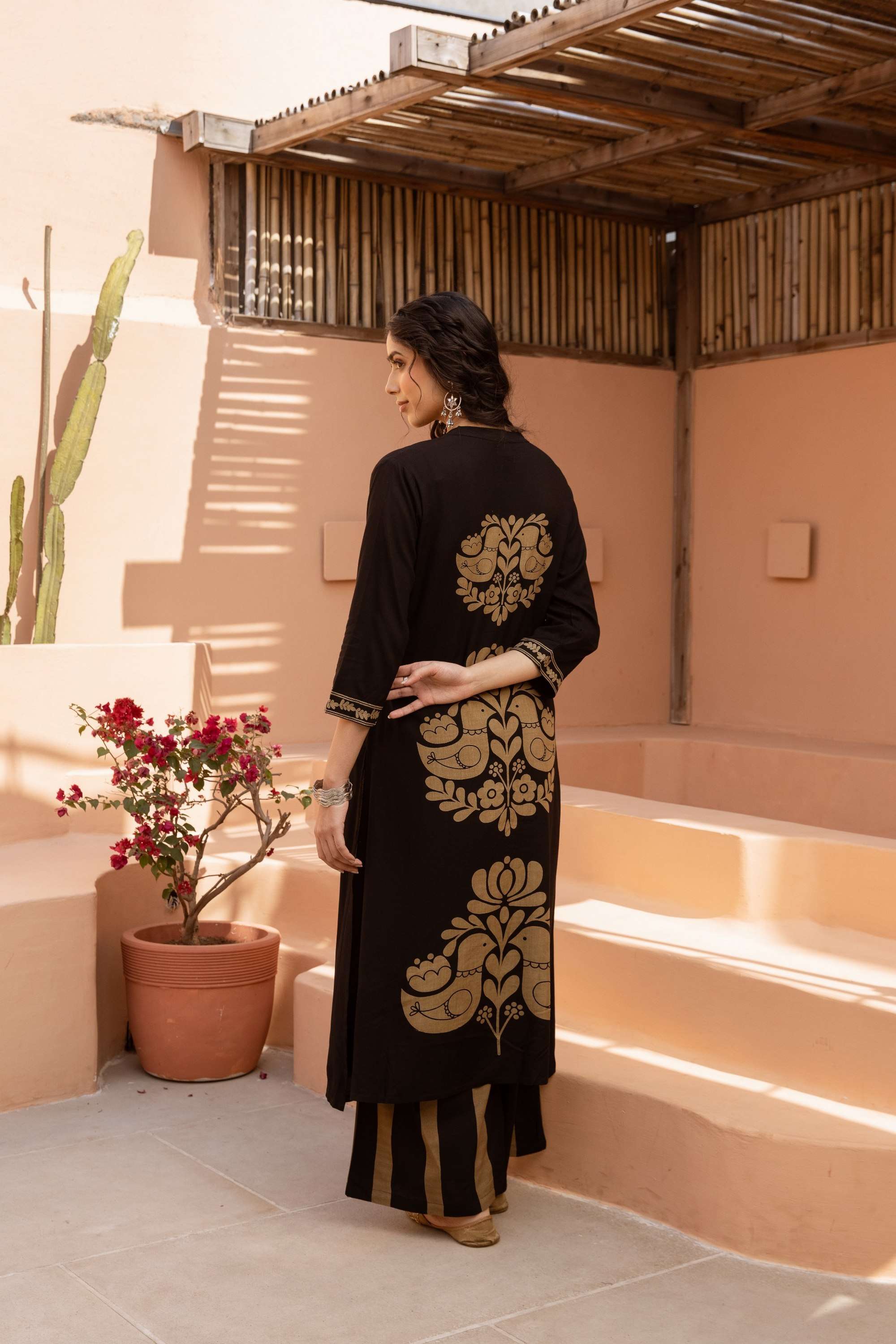 Printed-Cotton-V-Neck-Women-s-Co-Ord-Set