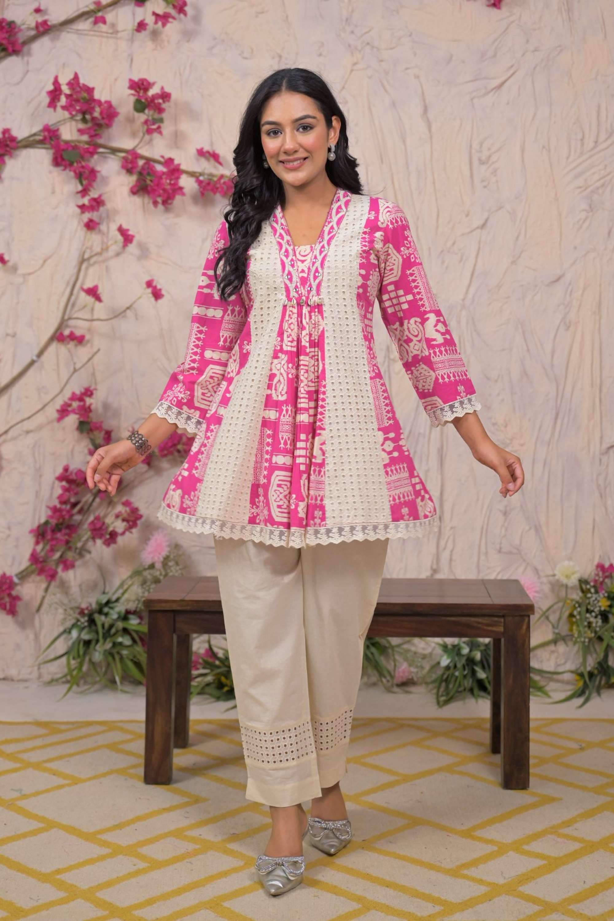 Printed-Cotton-V-Neck-Women-s-Co-Ord-Set