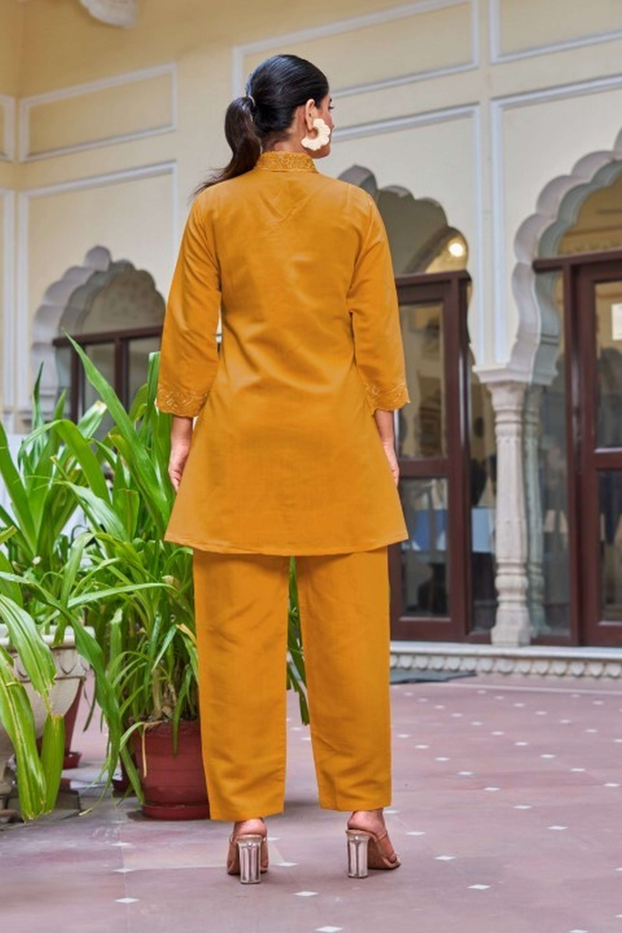 Floral-Chiffon-Collared-Women-s-Co-Ord-Set