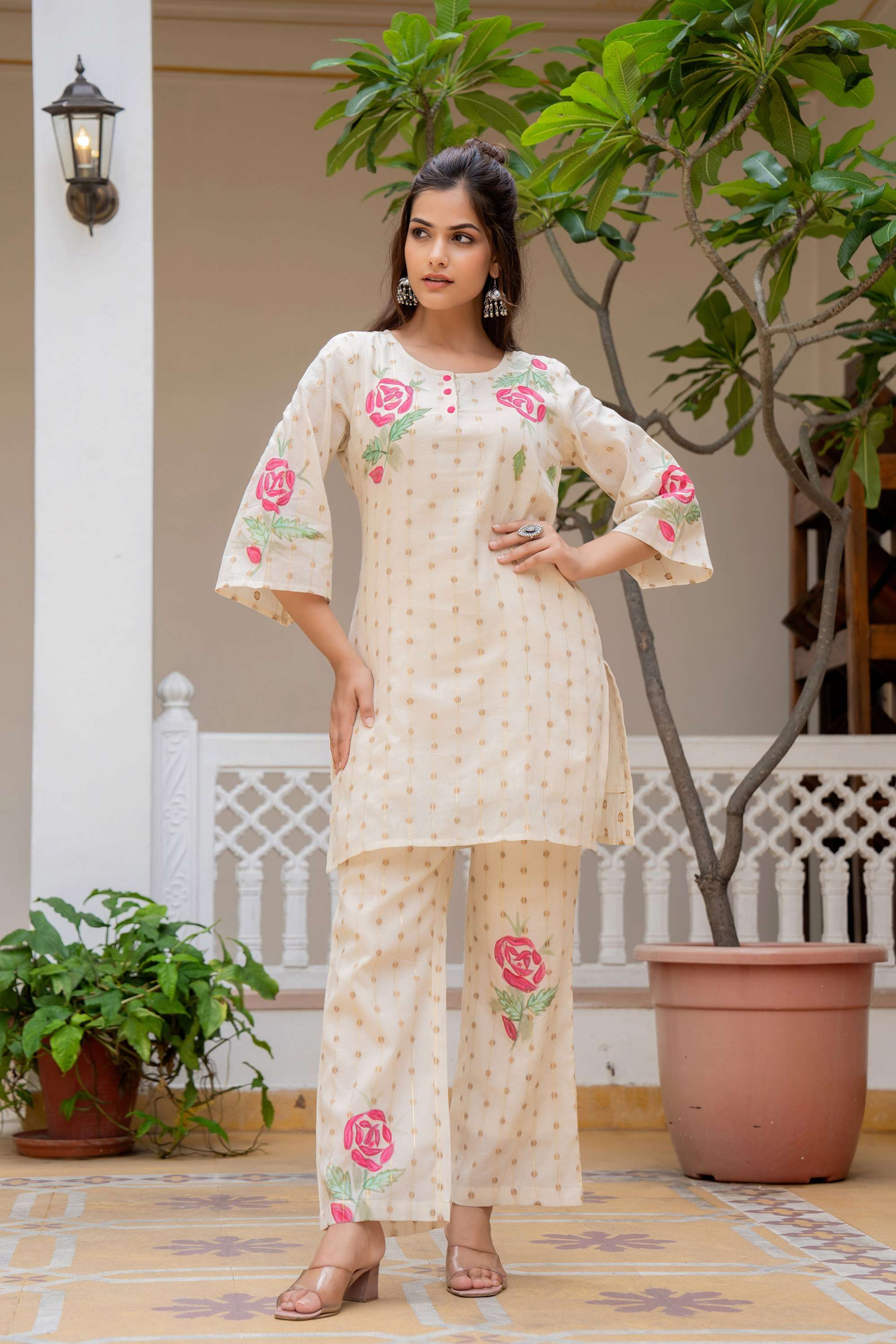 Printed-Cotton-Round-Neck-Women-s-Co-Ord-Set