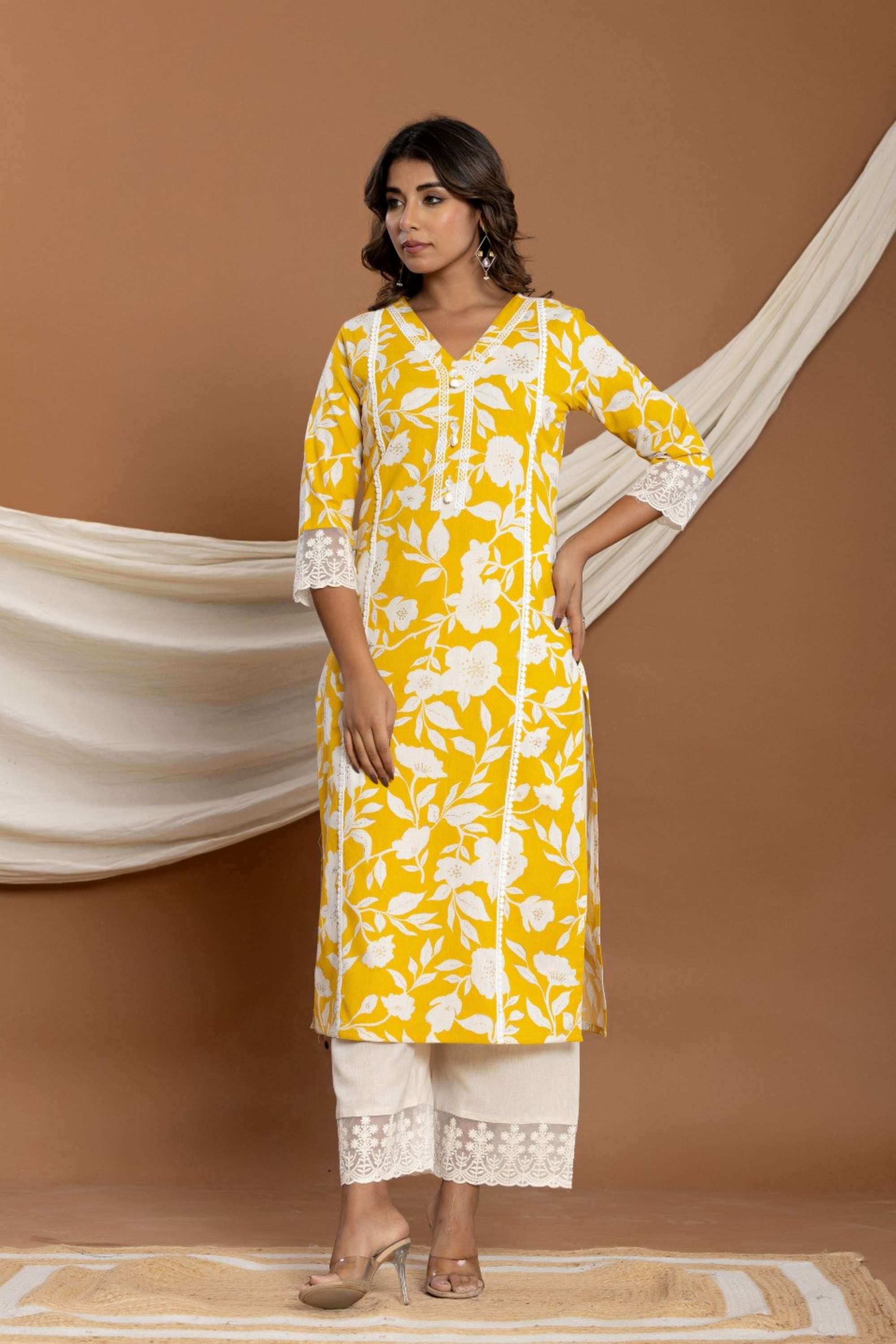 Printed-Cotton-V-Neck-Women-s-Co-Ord-Set