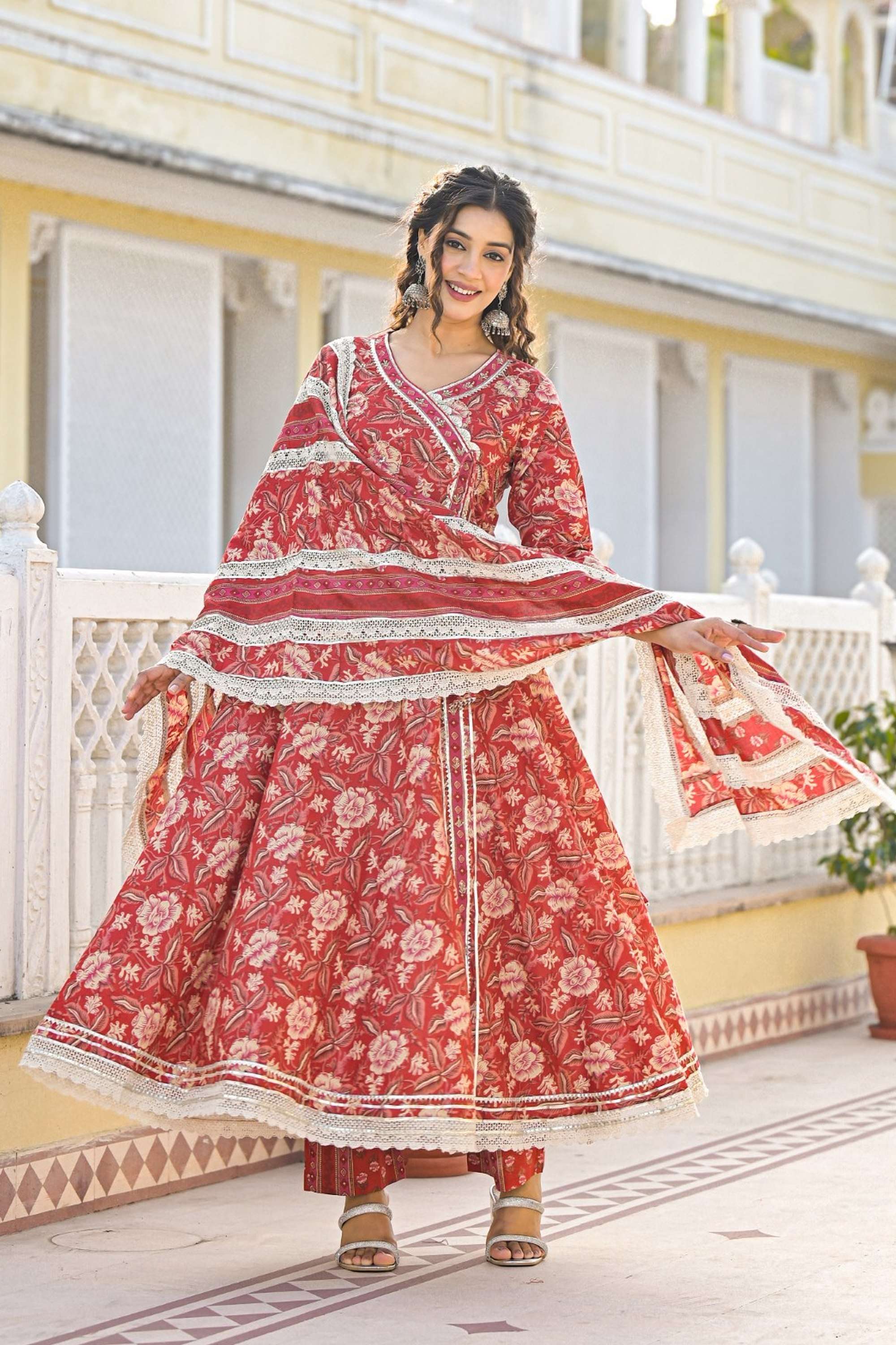 Printed-Cotton-Round-Neck-Women-s-Kurta-Set