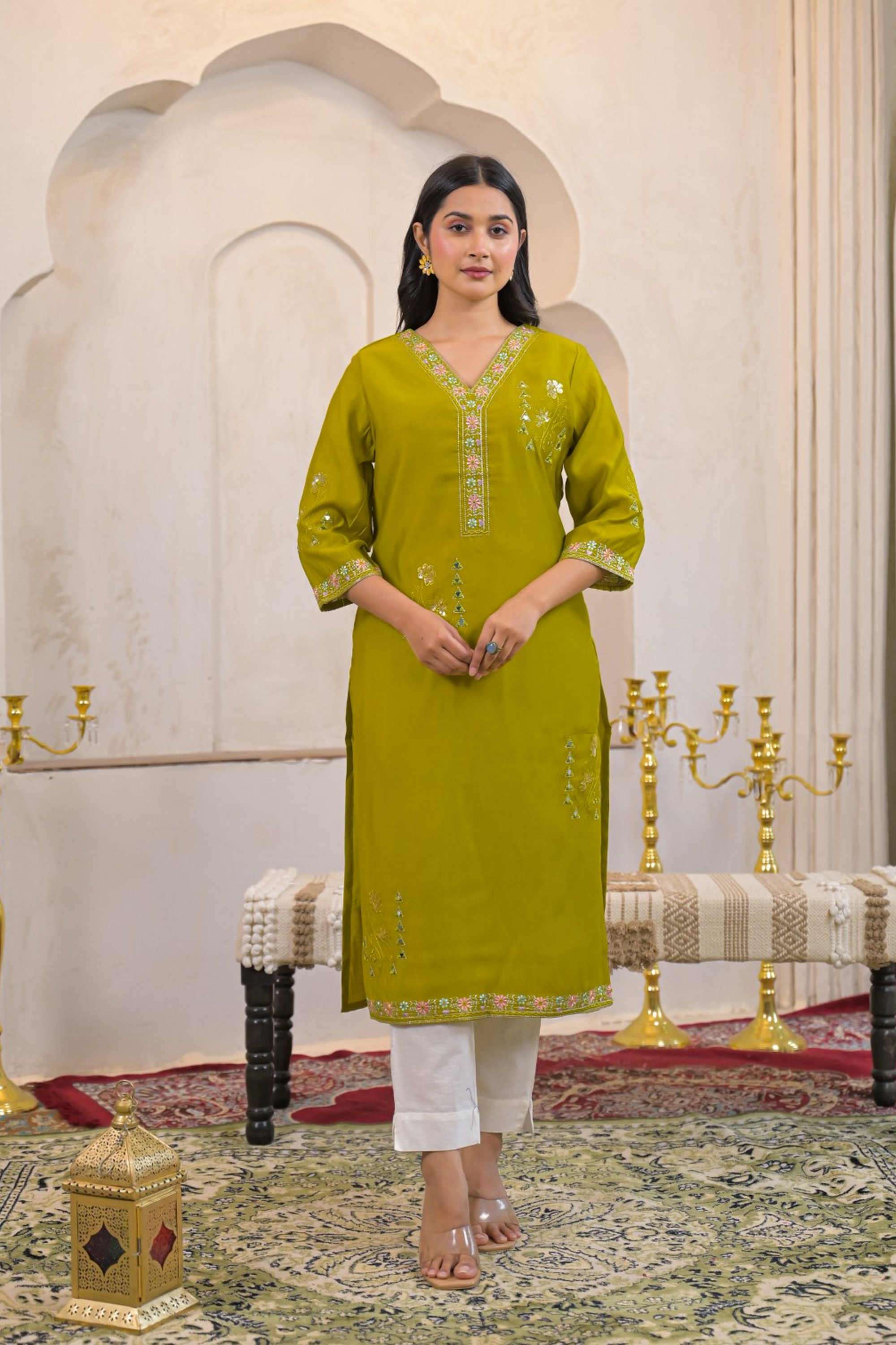 Embroidered-Silk-Women-s-Ethnic-Kurti