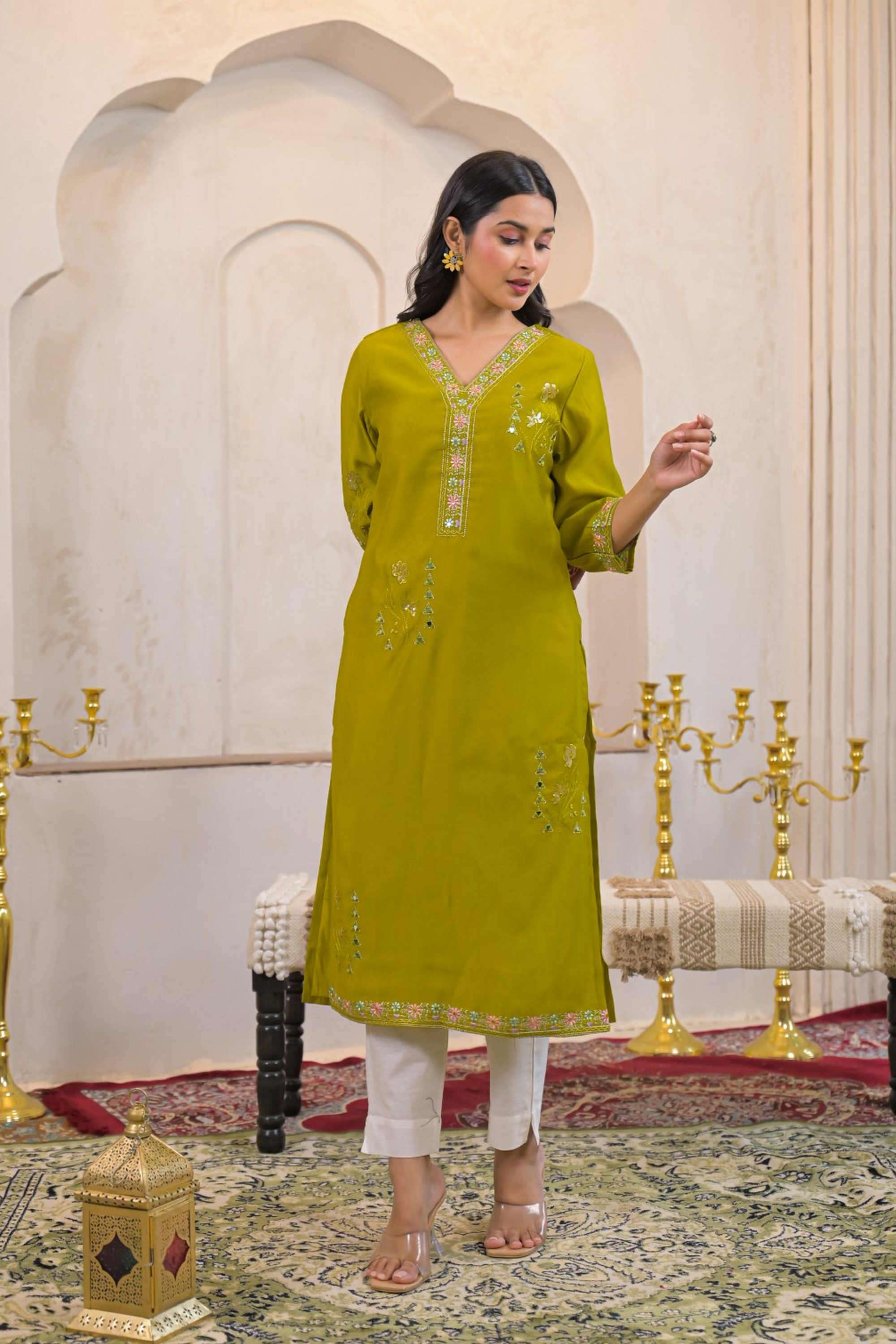 Embroidered-Silk-Women-s-Ethnic-Kurti