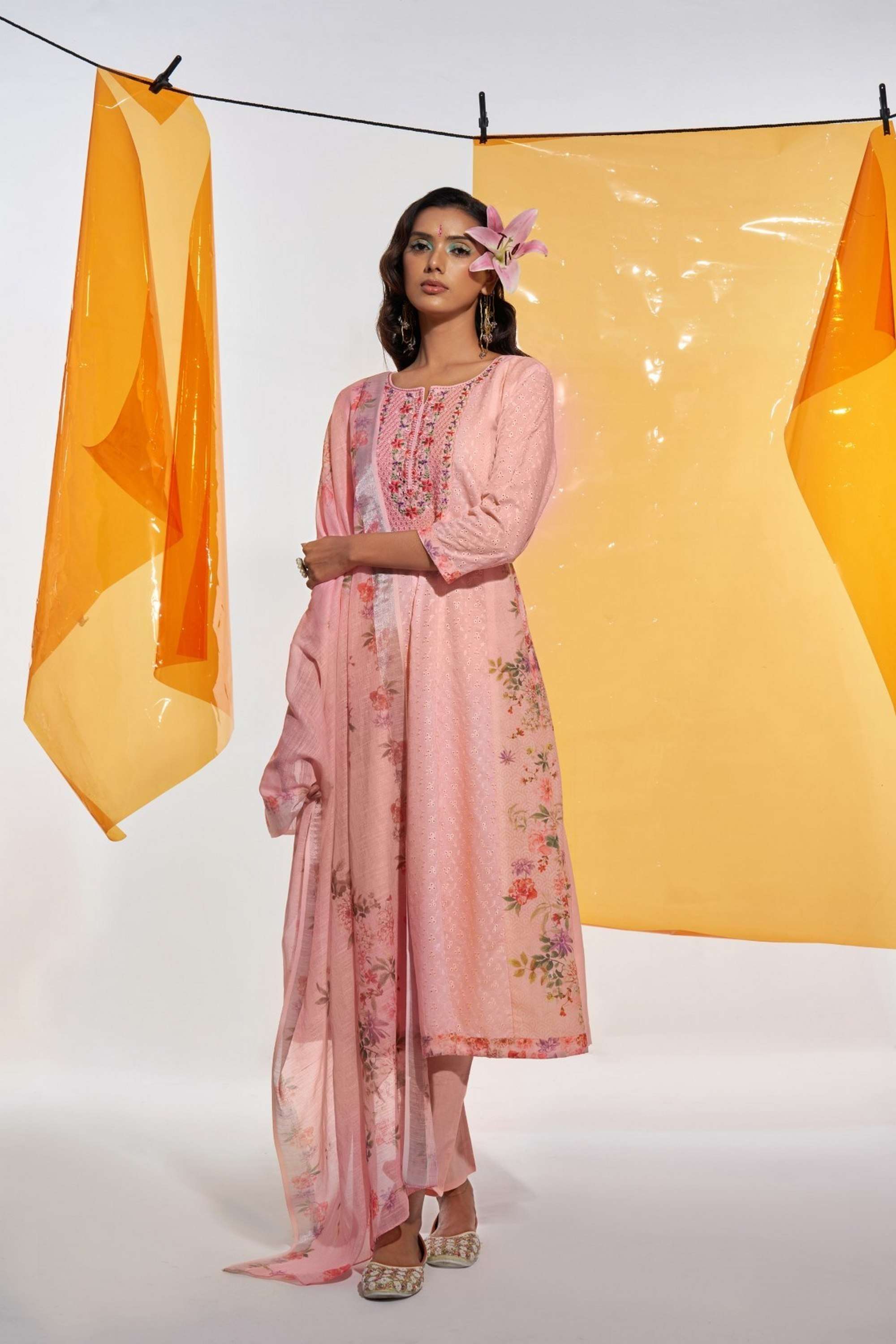 Printed-Cotton-Round-Neck-Women-s-Kurta-Set