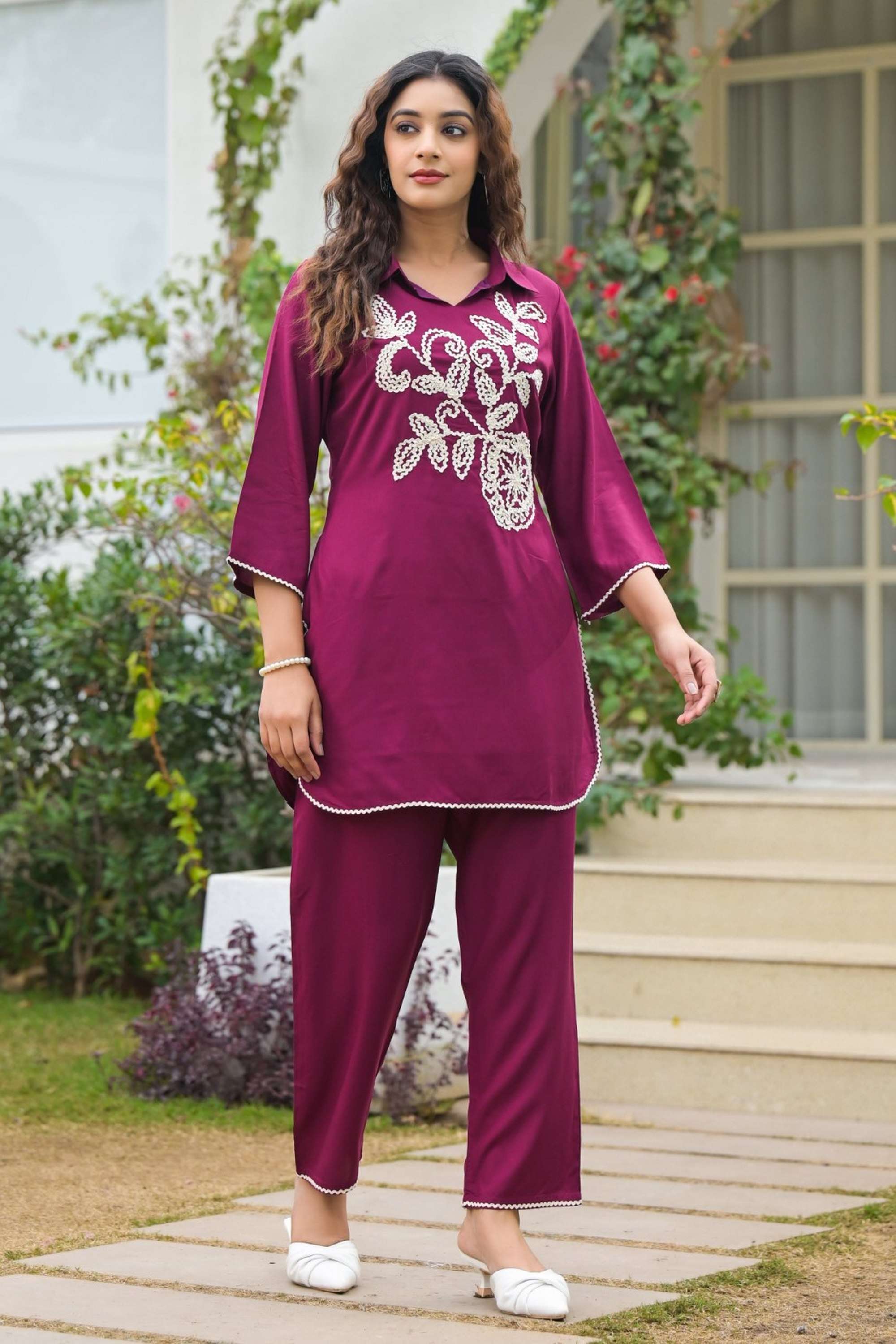 Printed-Cotton-Collared-Women-s-Co-Ord-Set