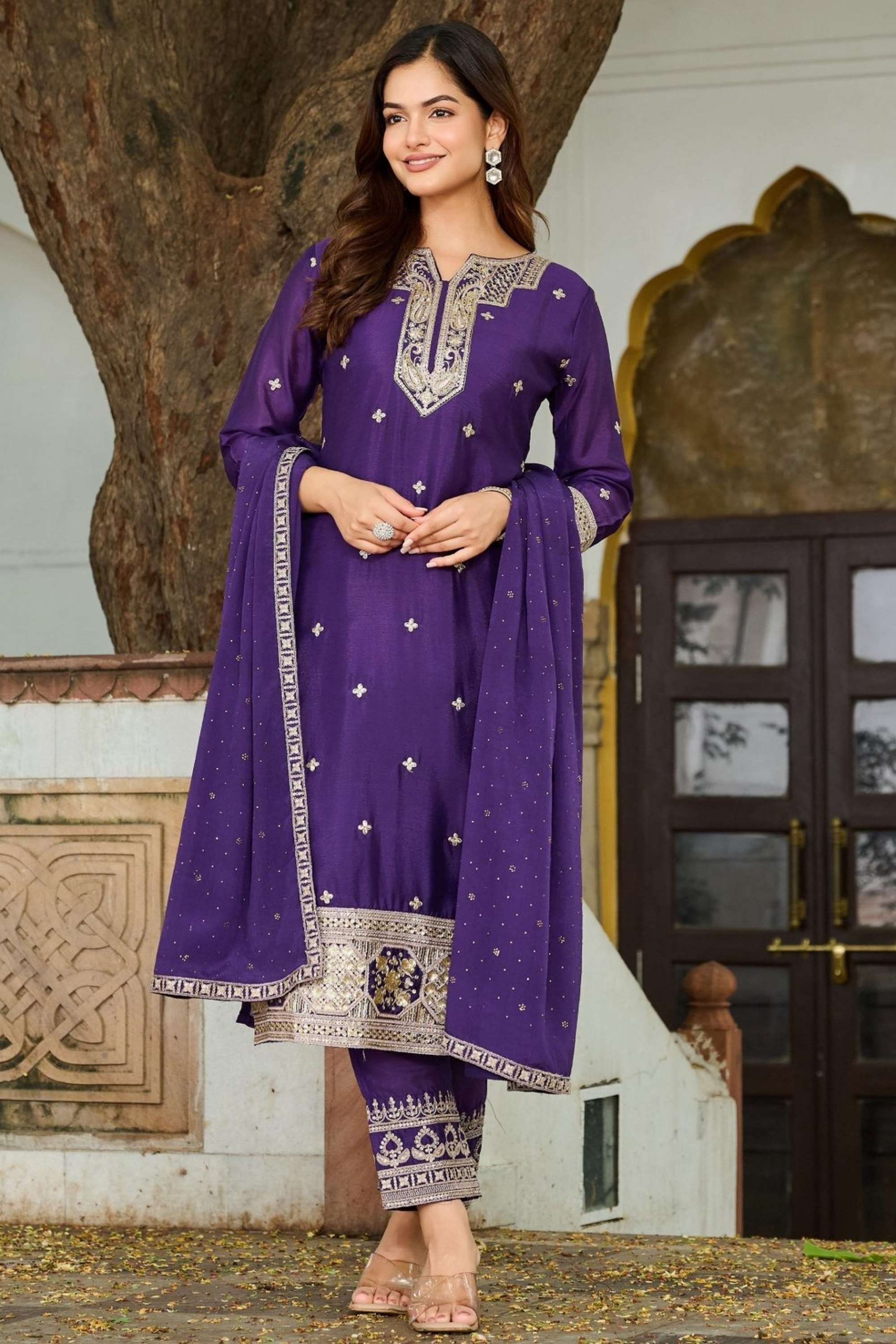 Blended-Fabric-Regular-Fit-Women-s-Kurta-Set