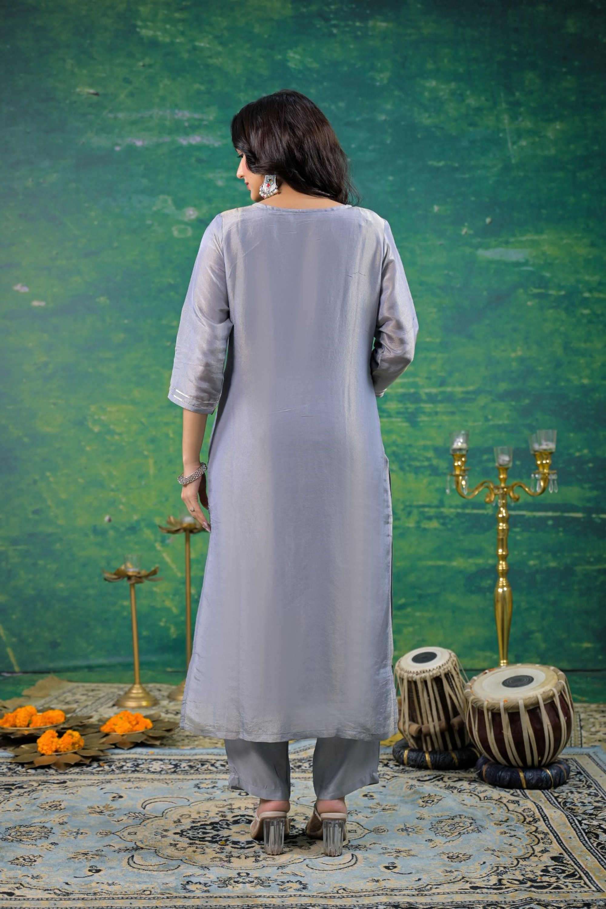 Solid-Viscose-Women-s-Festive-Wear-Kurta-Set