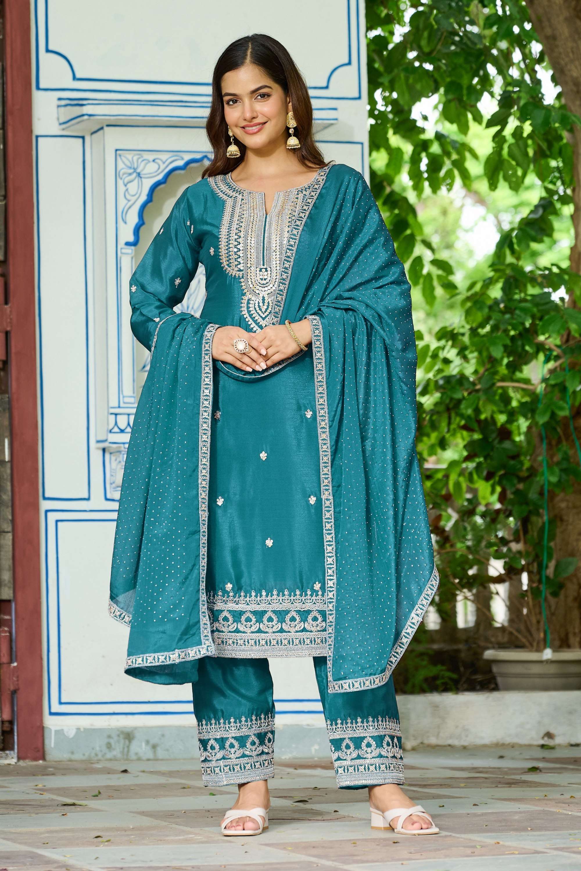 Blended-Fabric-Regular-Fit-Women-s-Kurta-Set