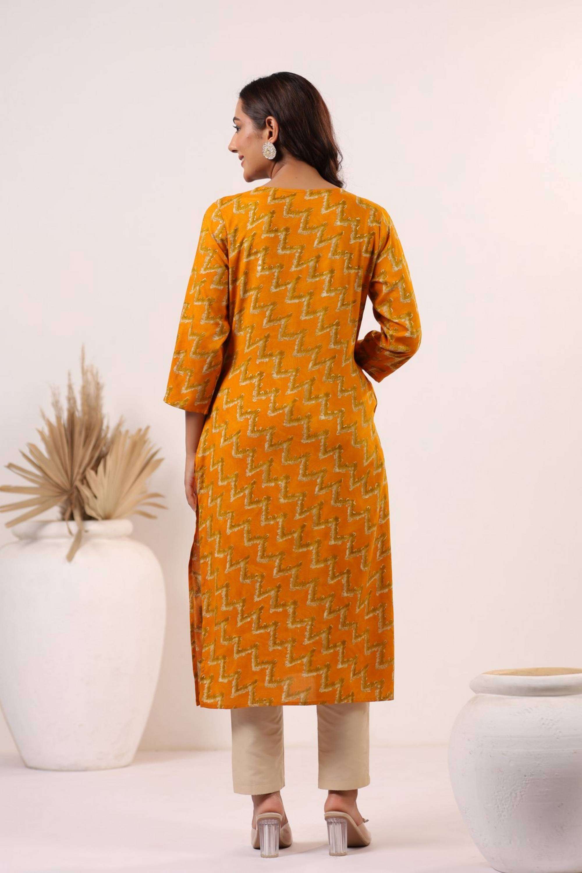 Embroidered-Cotton-Blend-Women-s-Festive-Wear-Kurta-Set