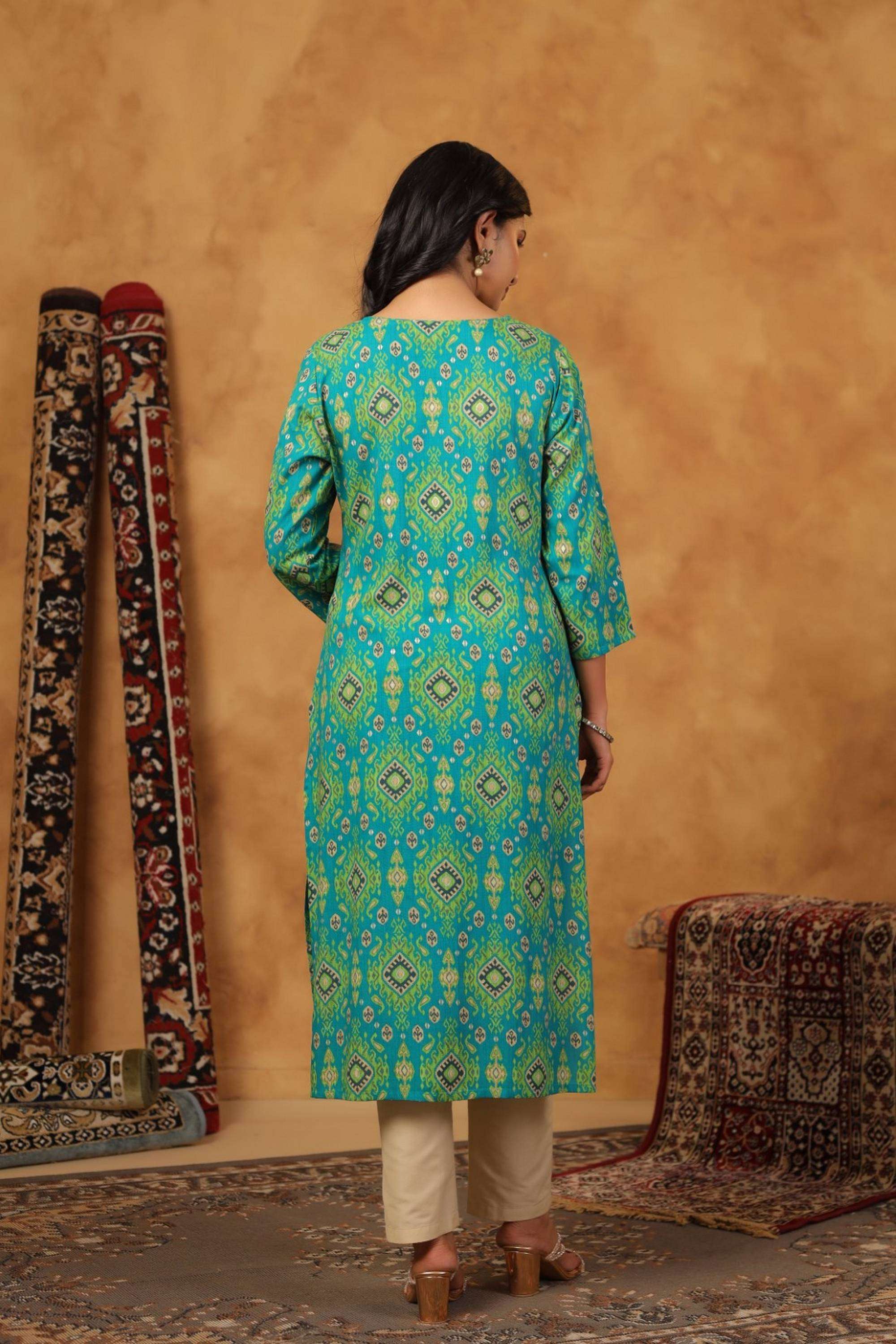 Embellished-Georgette-Women-s-Festive-Wear-Kurta-Set