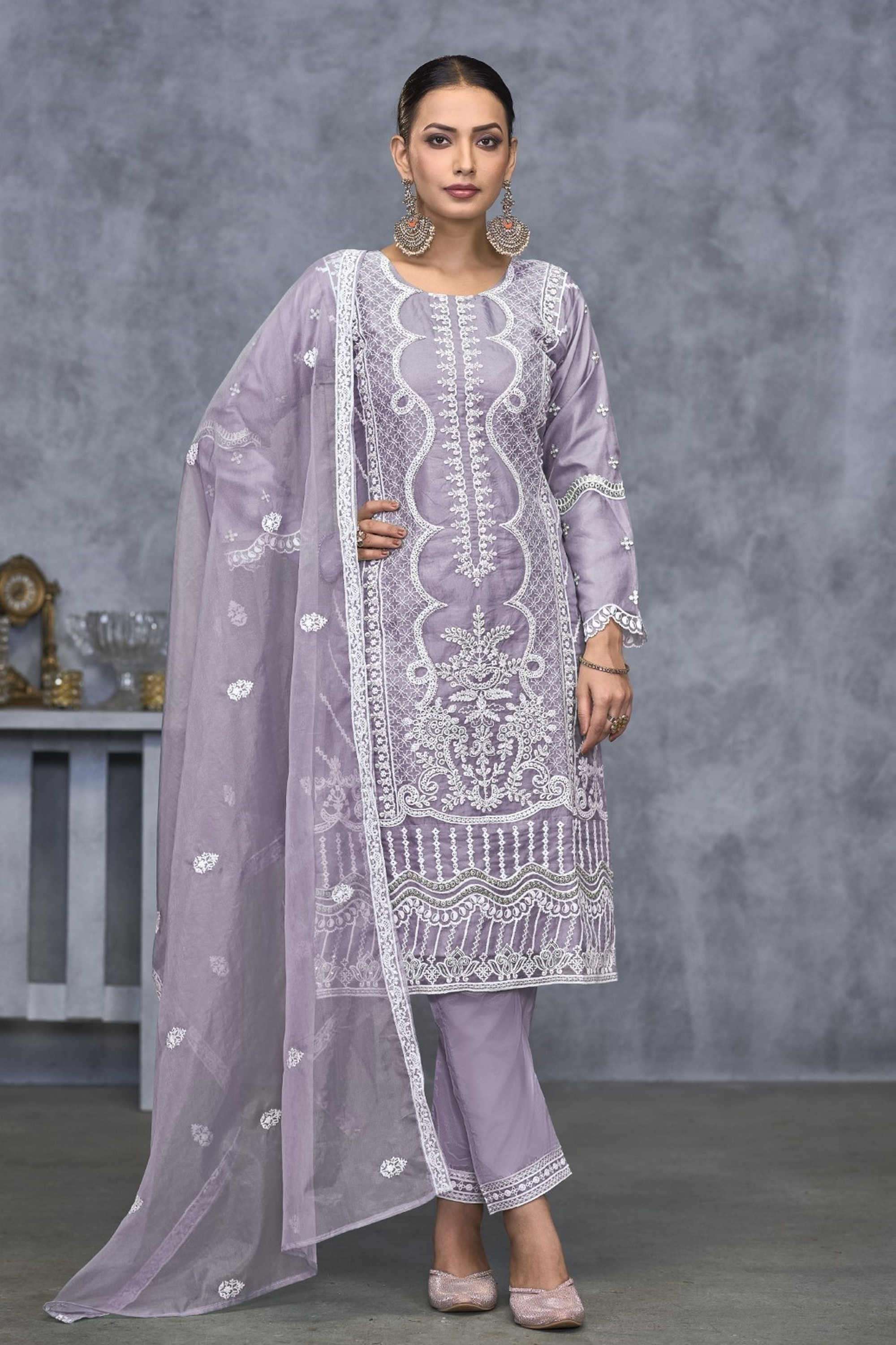Embroidered-Organza-Women-s-Festive-Wear-Kurta-Set