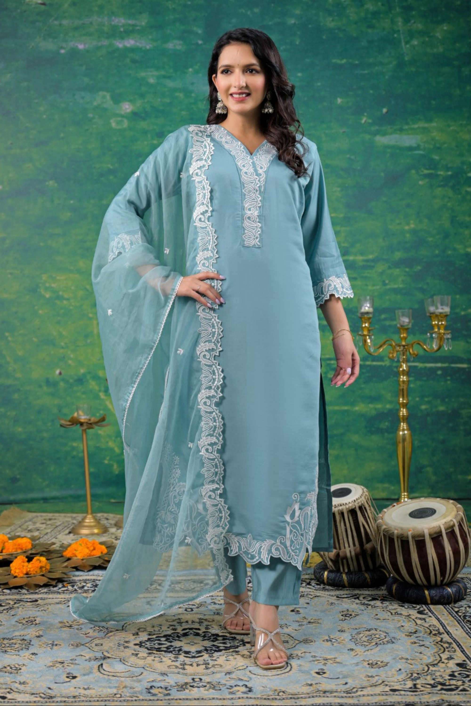 Embroidered-Silk-Women-s-Ethnic-Kurta-Set