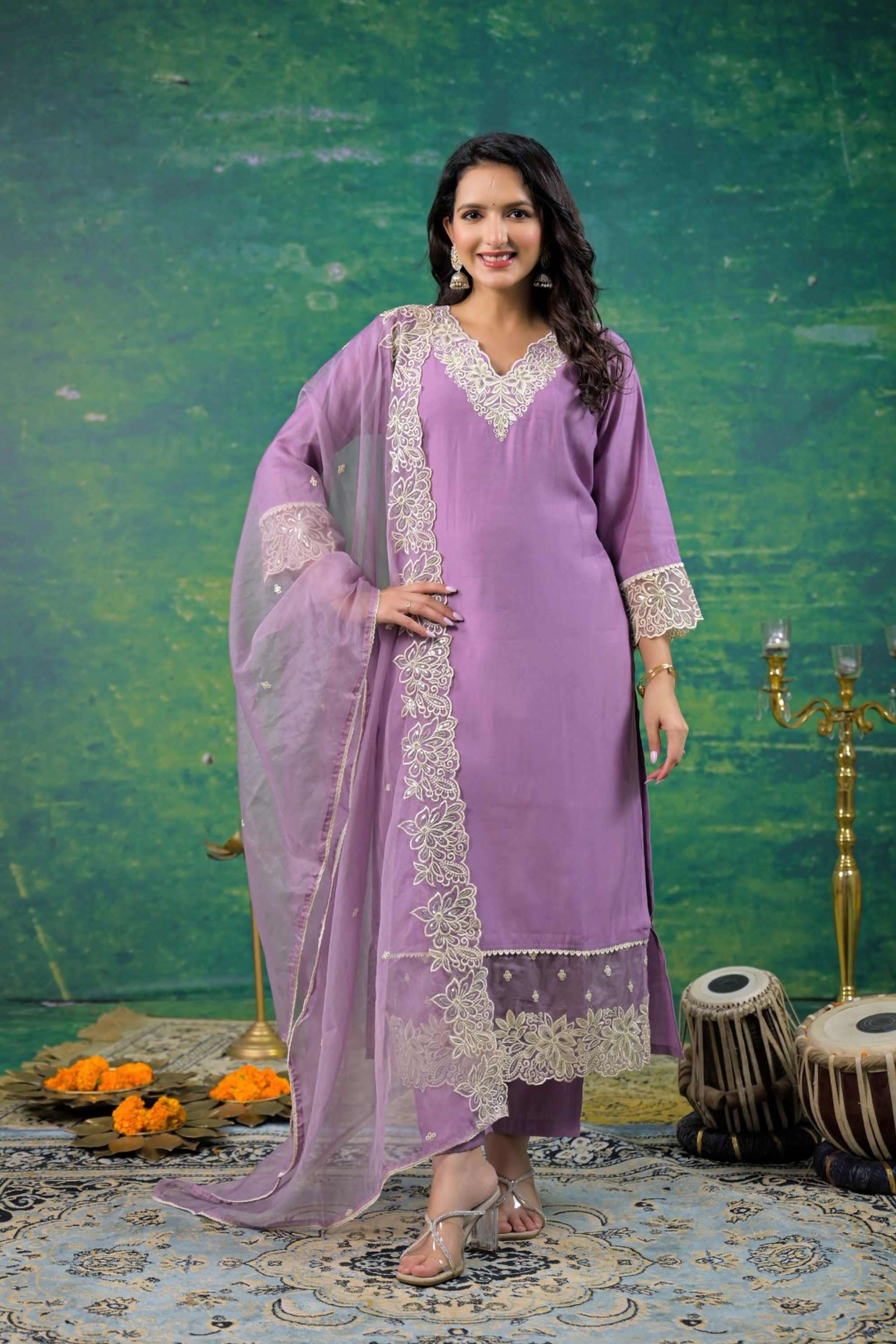 Embroidered-Silk-Women-s-Festive-Wear-Kurta-Set