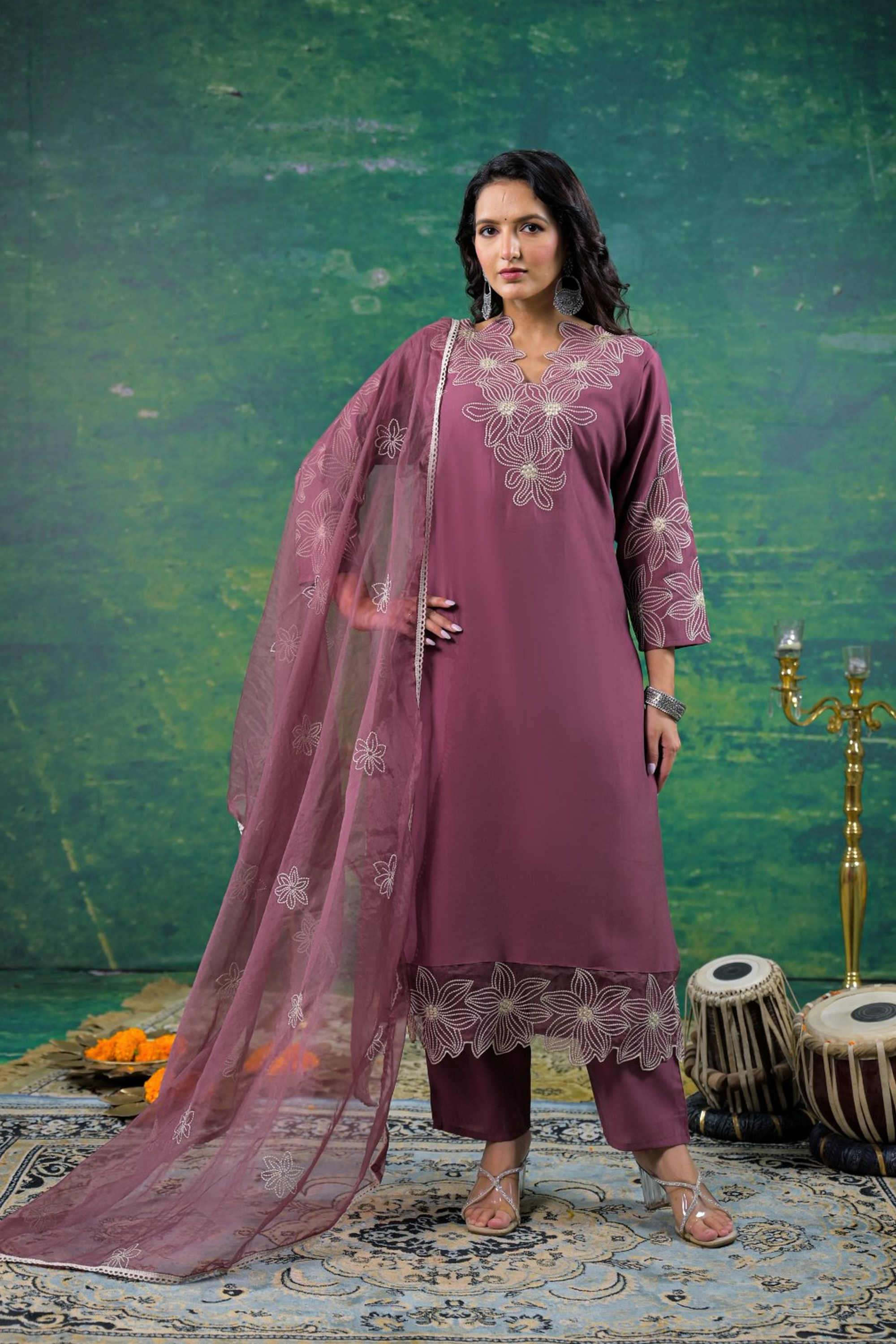 Embroidered-Silk-Women-s-Ethnic-Kurta-Set
