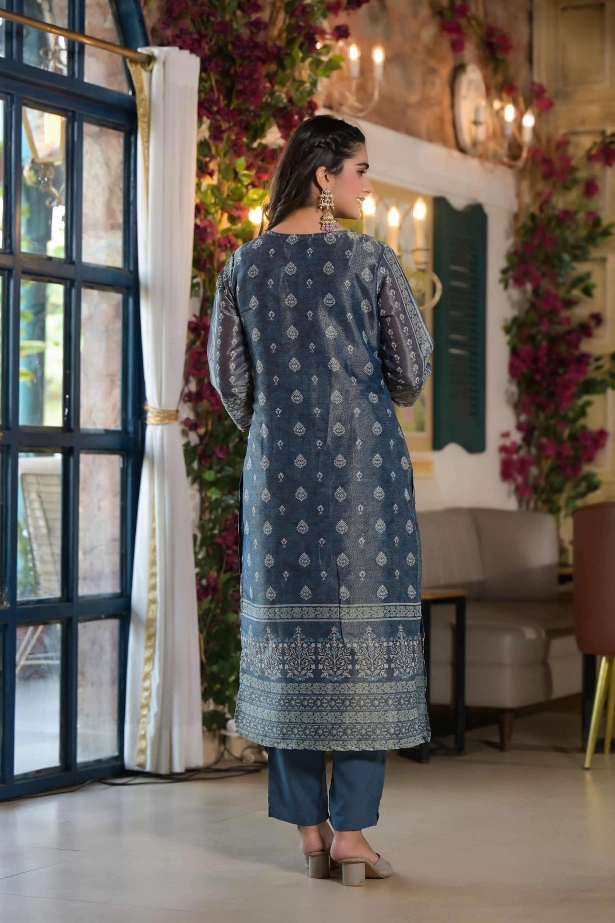 Solid-Cotton-Women-s-Ethnic-Kurta-Set