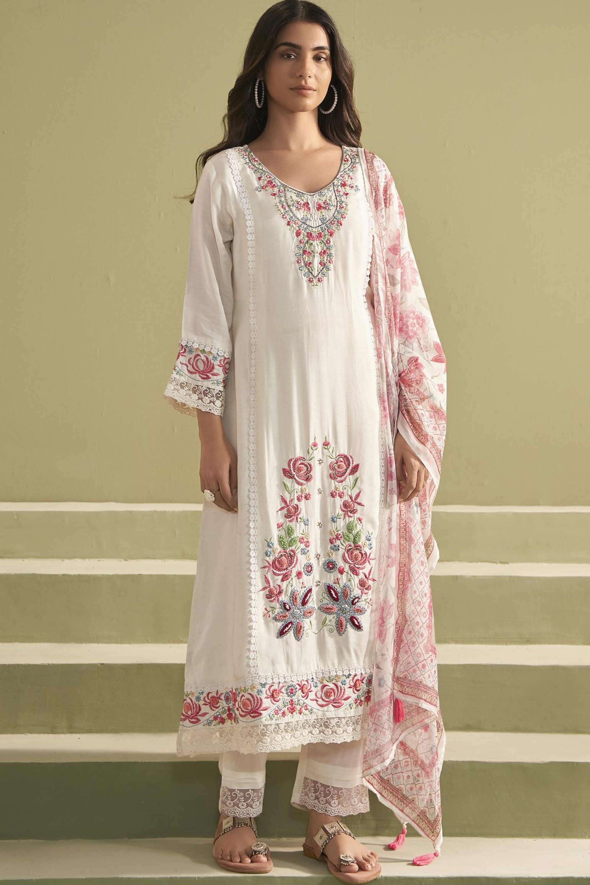 Solid-Cotton-Women-s-Festive-Wear-Kurta-Set