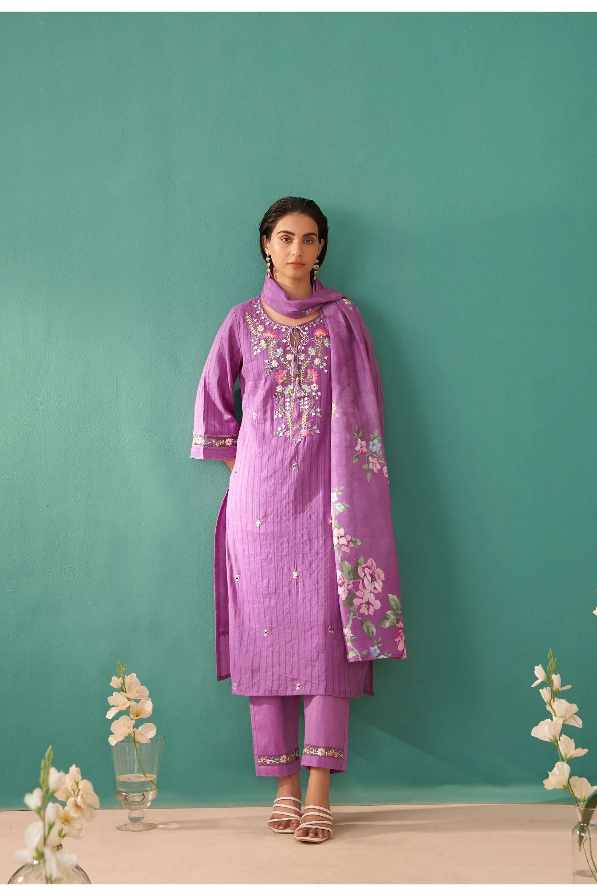 Printed-Cotton-Round-Neck-Women-s-Kurta-Set