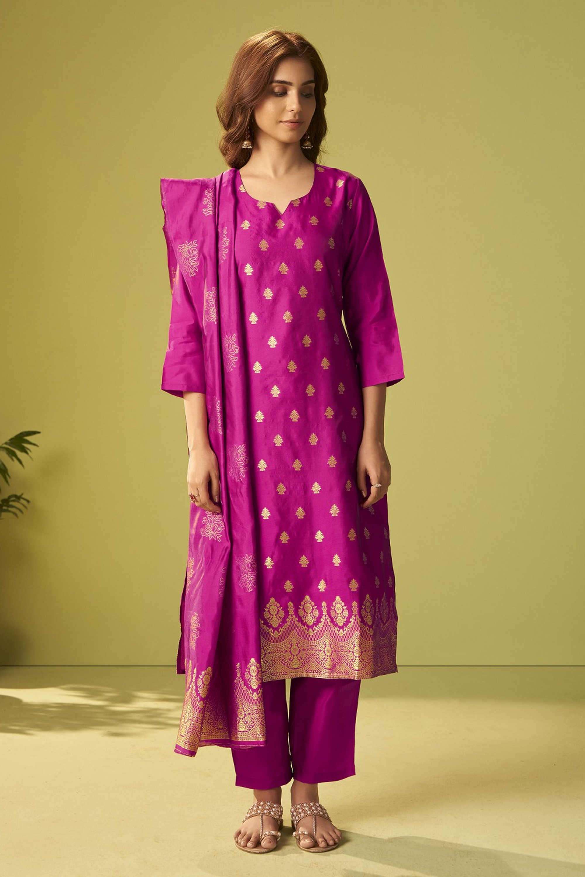 Embroidered-Silk-Women-s-Ethnic-Kurta-Set