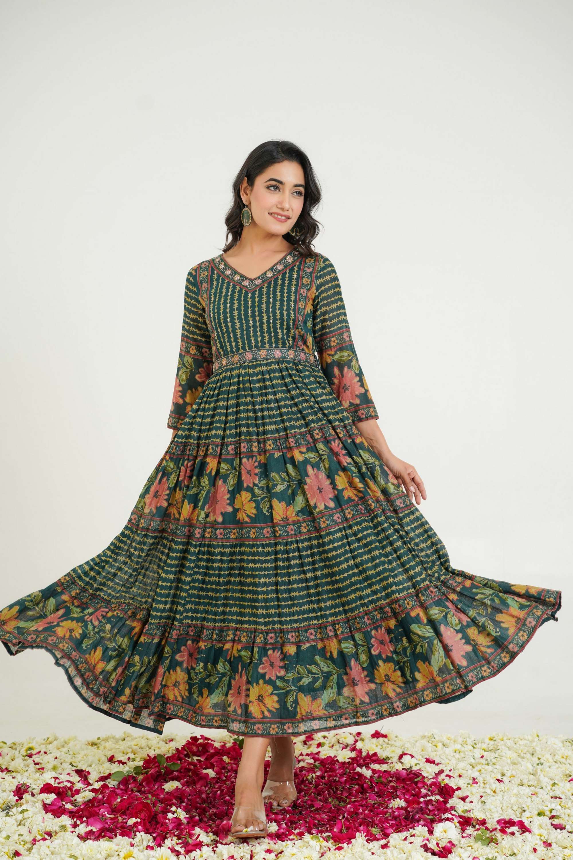 Printed-Cotton-V-Neck-Women-s-Ethnic-Dress