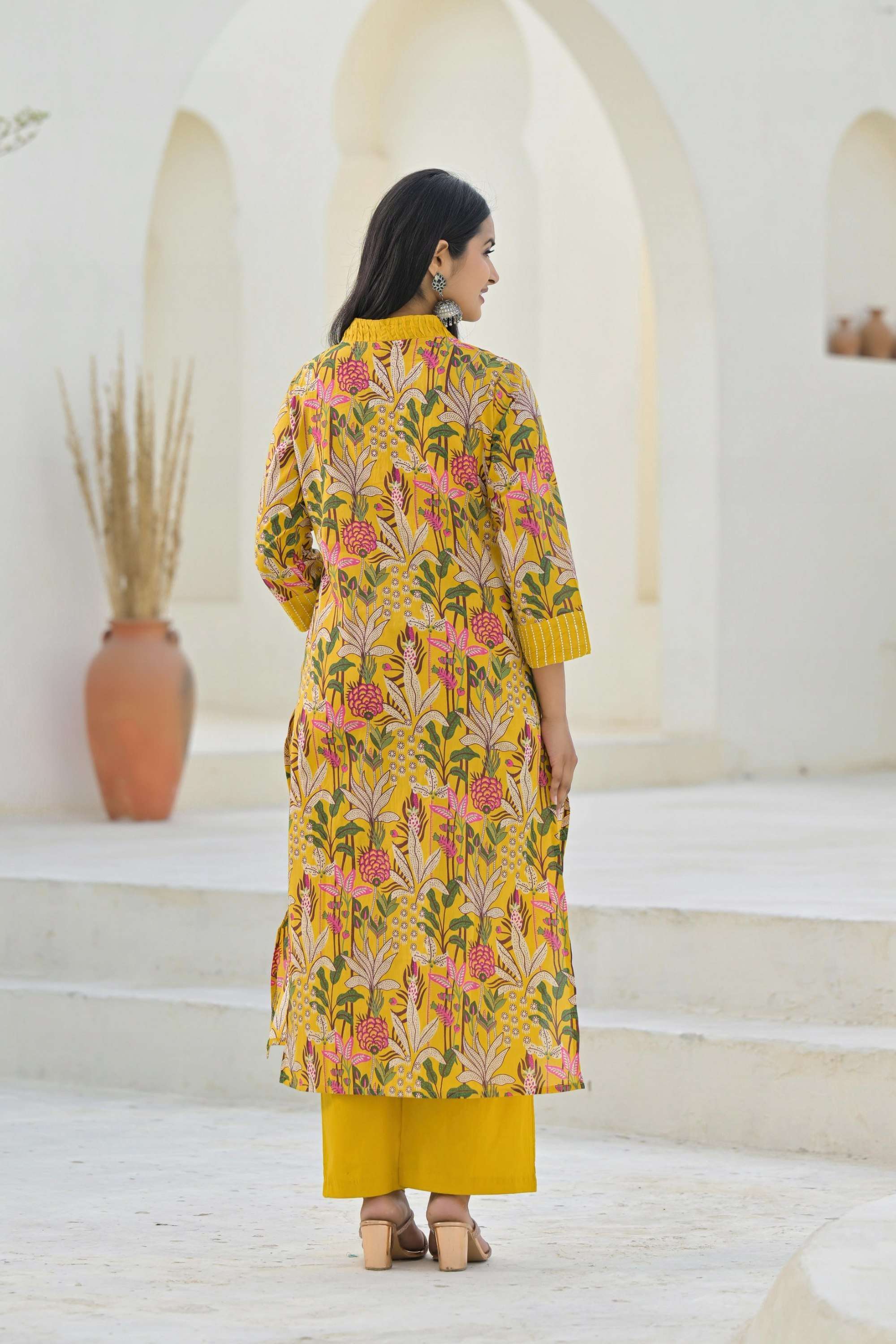 Printed-Cotton-V-Neck-Women-s-Co-Ord-Set