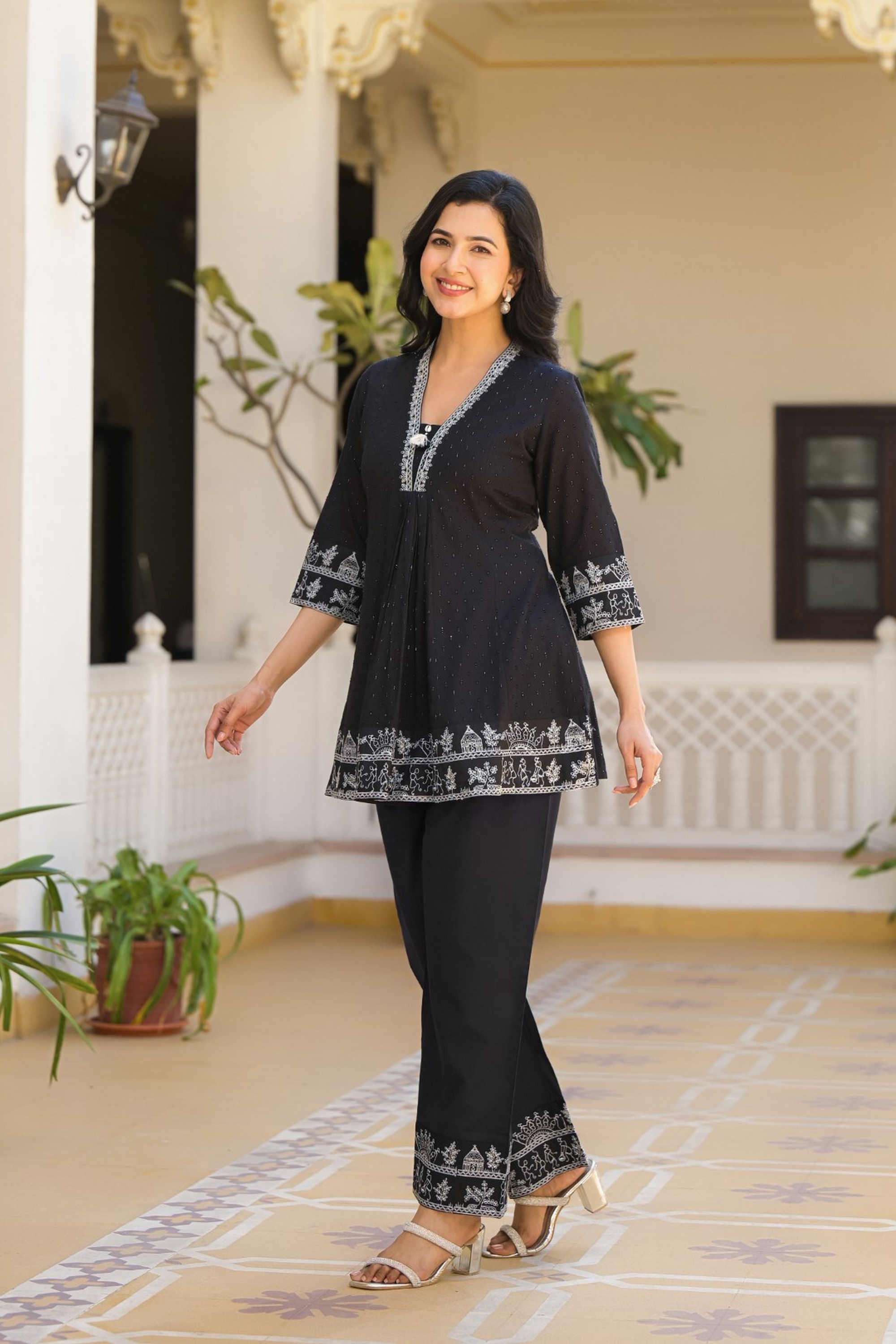 Solid-A-Line-Cotton-Women-s-Ethnic-Palazzos