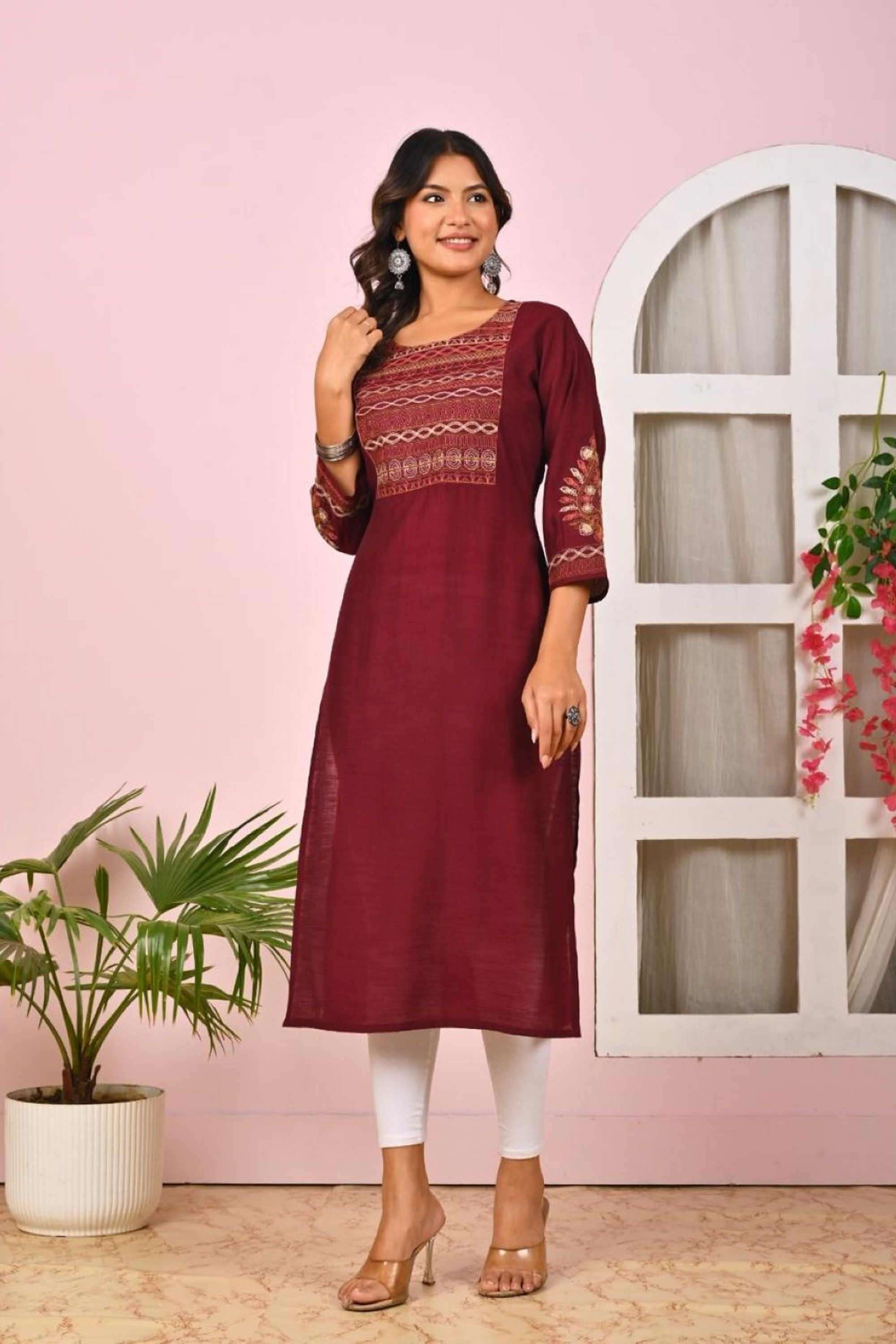 Solid-Viscose-Women-s-Ethnic-Kurti