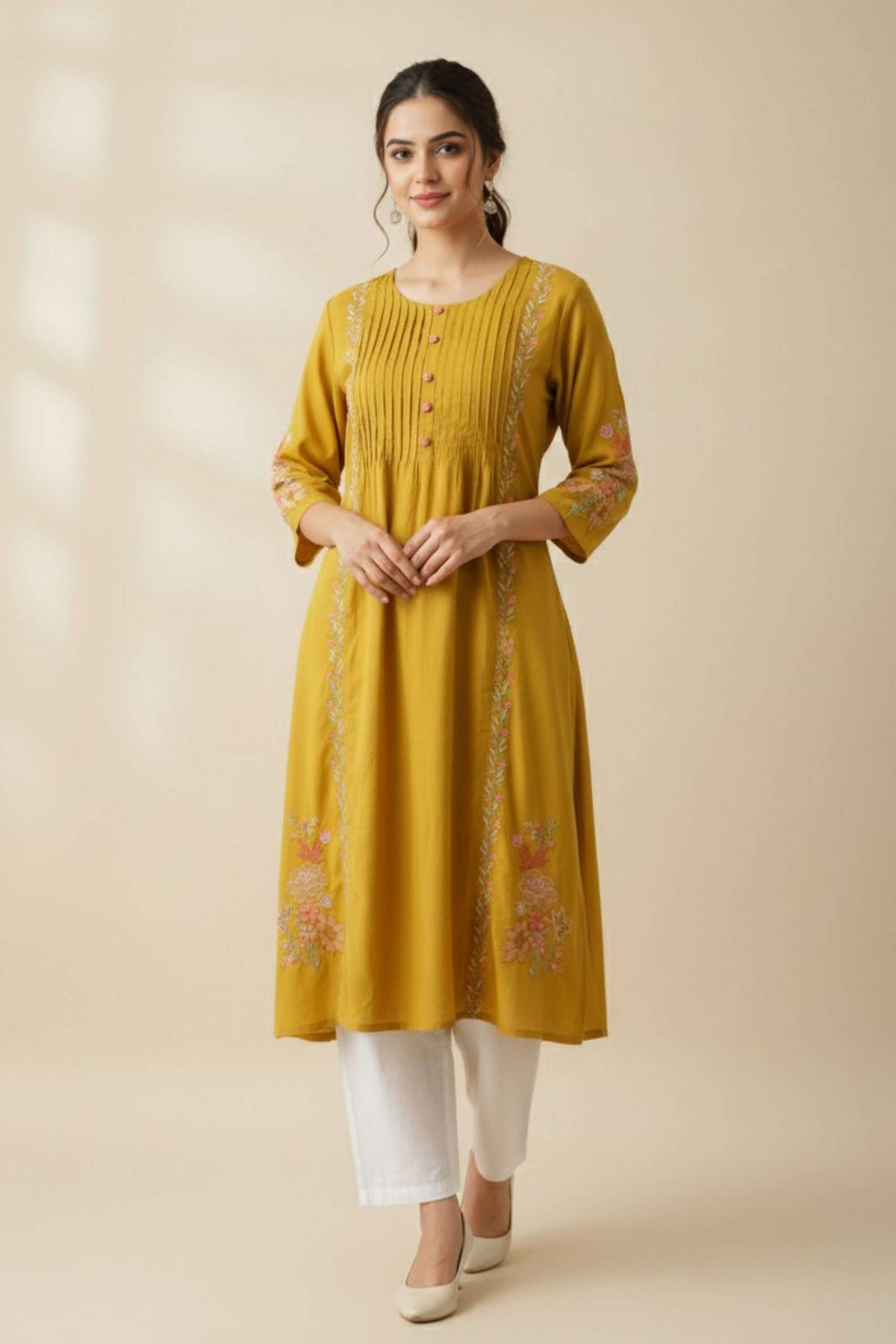 Solid-Blended-Fabric-Women-s-Kurti