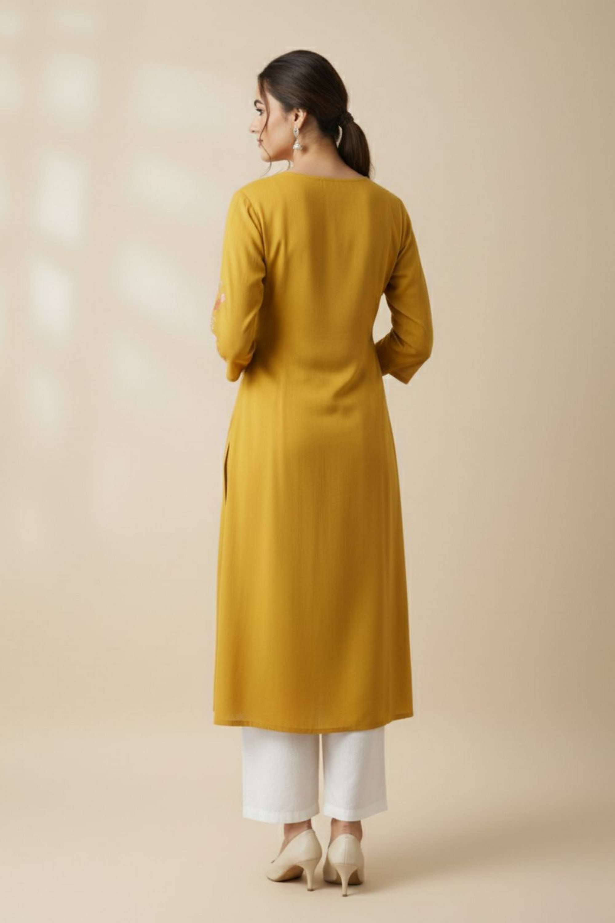 Solid-Blended-Fabric-Women-s-Kurti