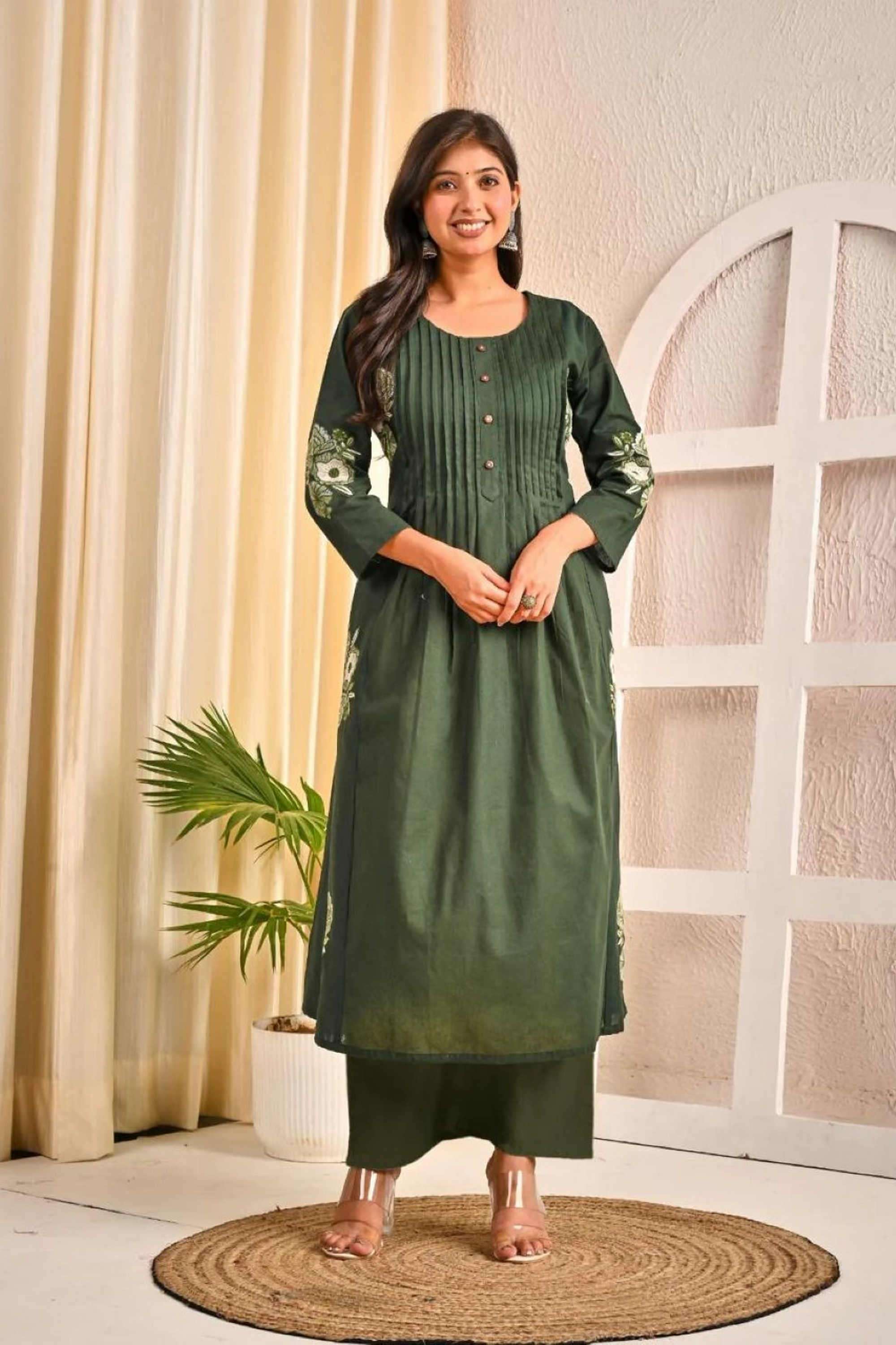 Solid-A-Line-Cotton-Women-s-Ethnic-Palazzos