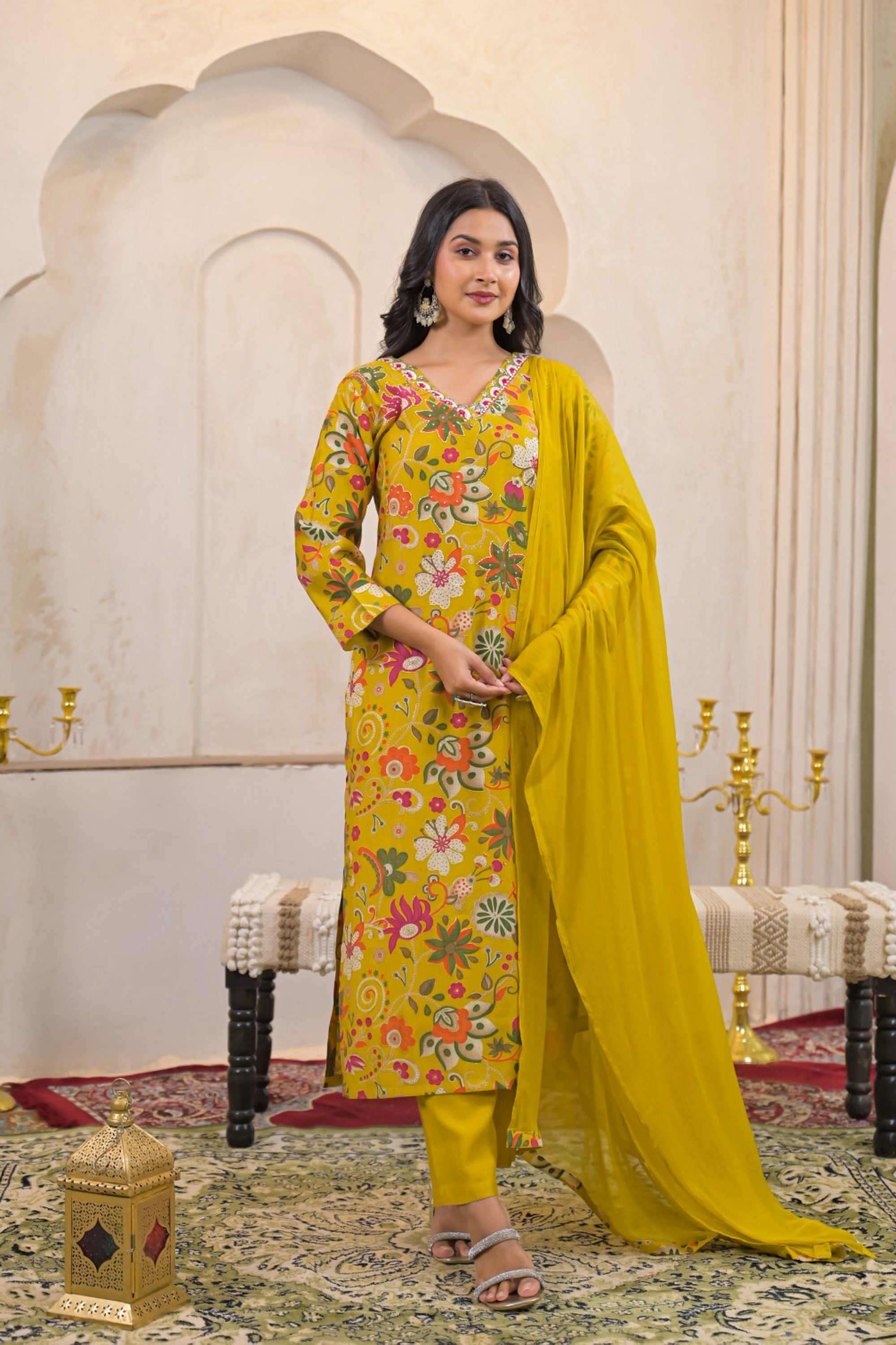 Solid-Linen-Women-s-Ethnic-Kurta-Set