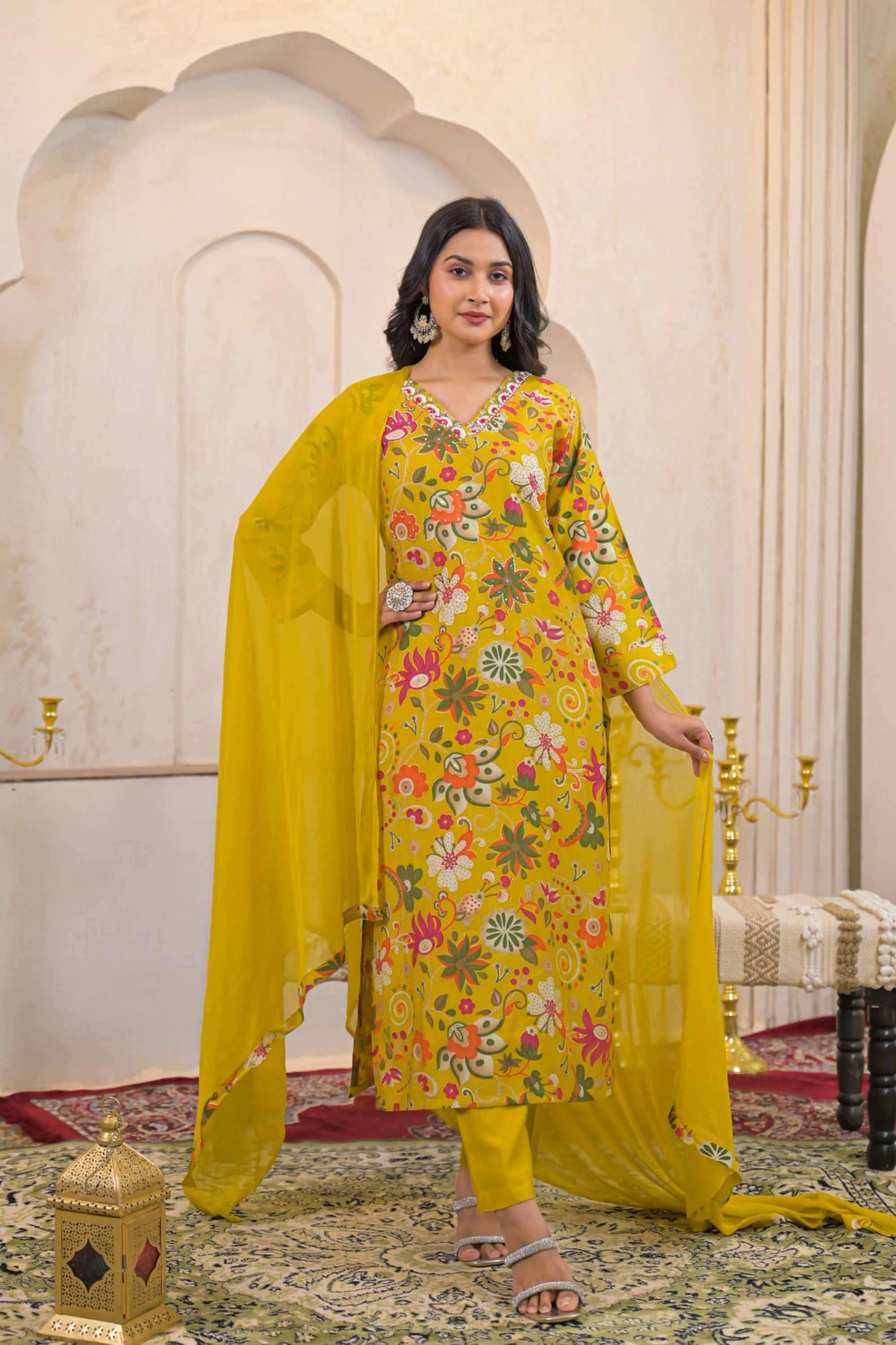 Solid-Linen-Women-s-Ethnic-Kurta-Set
