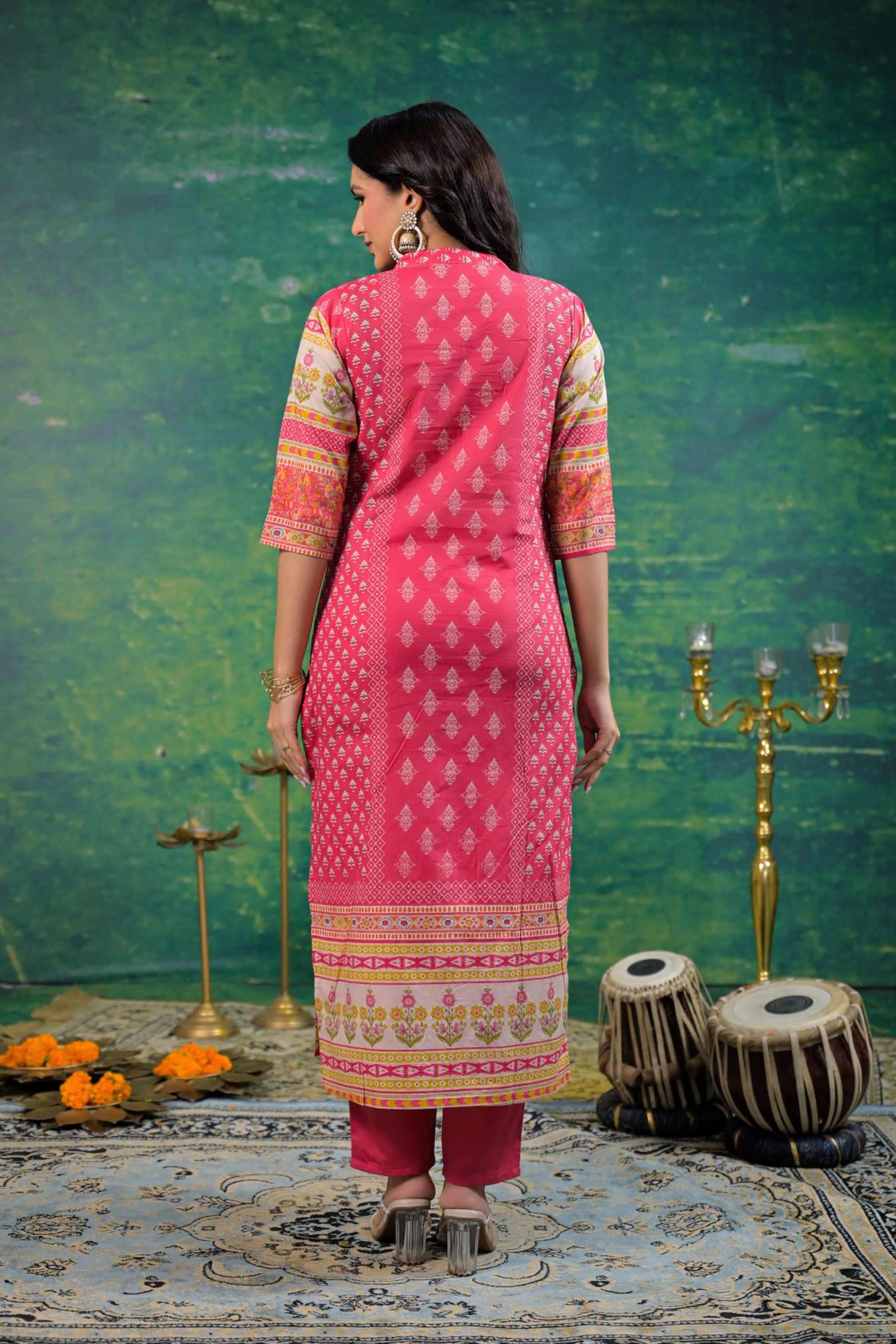 Solid-Linen-Women-s-Ethnic-Kurta-Set