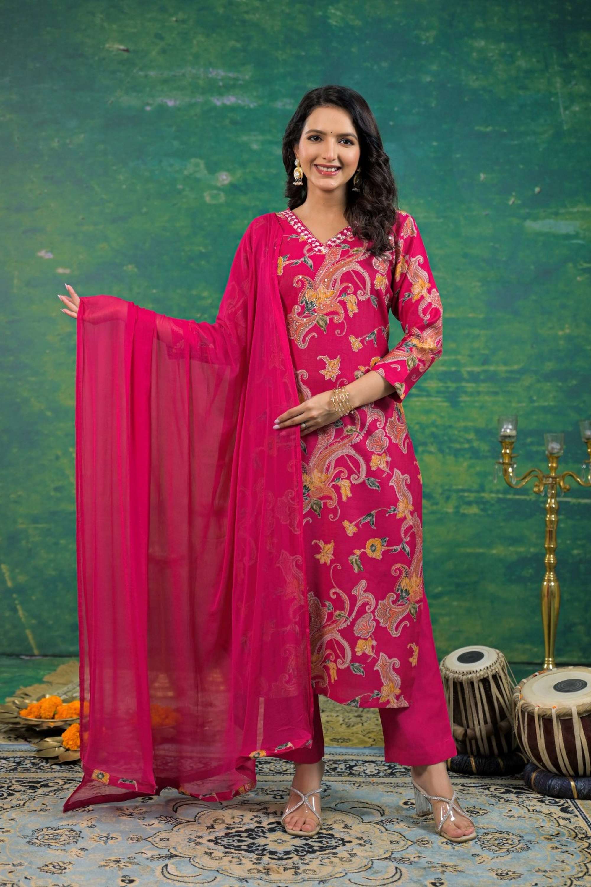 Linen-Regular-Fit-Women-s-Kurta-Set