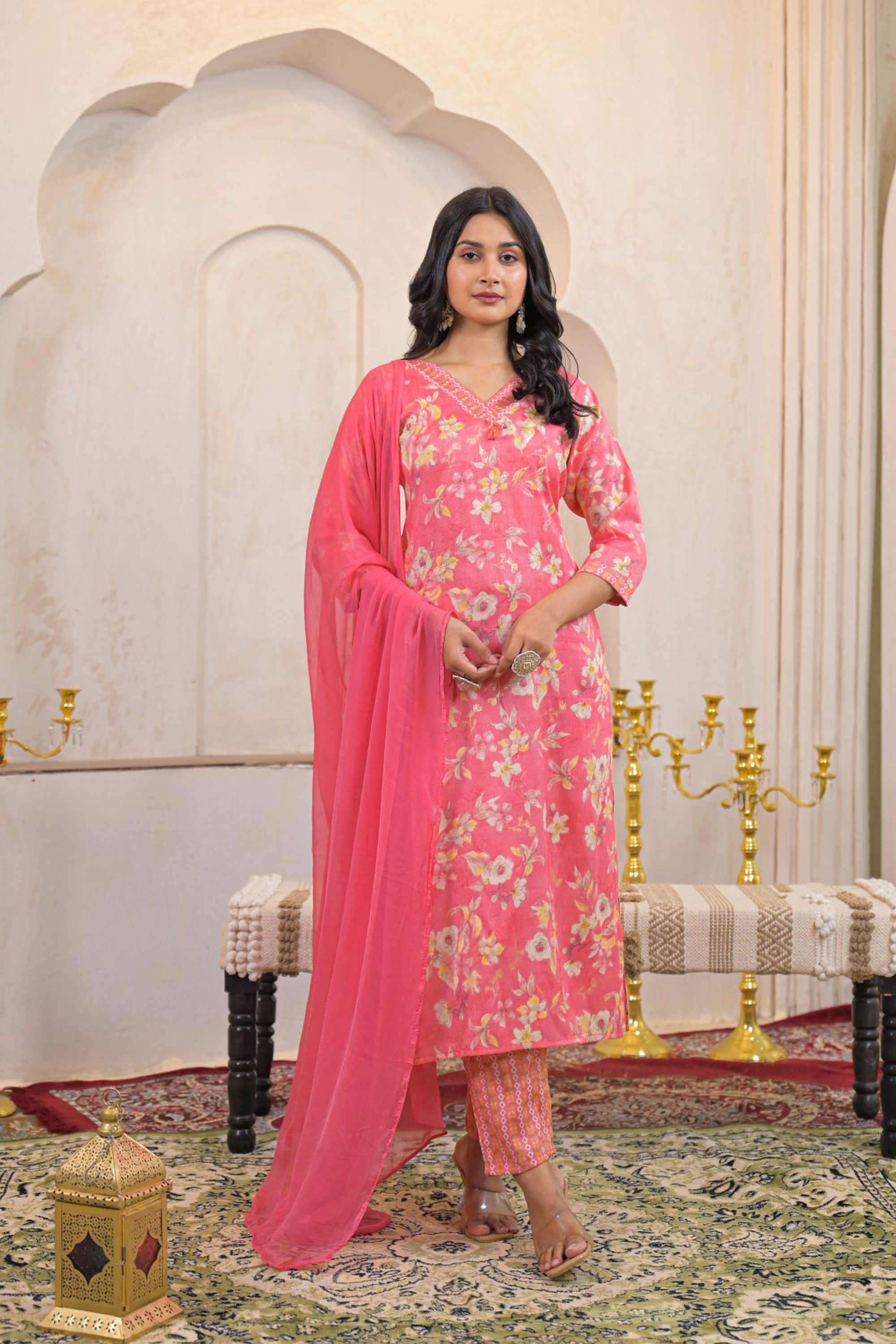 Solid-Linen-Women-s-Ethnic-Kurta-Set