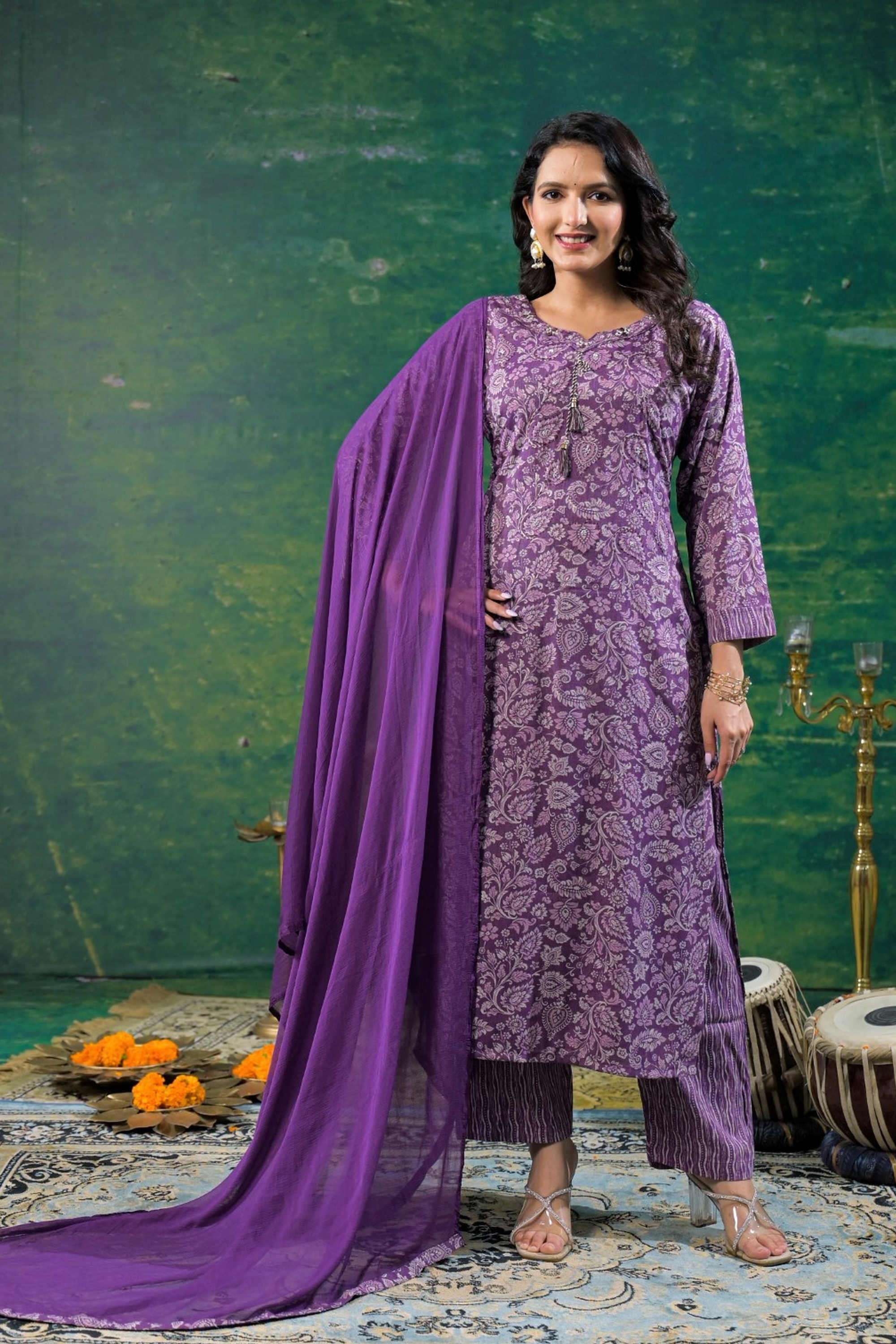 Solid-Linen-Women-s-Ethnic-Kurta-Set