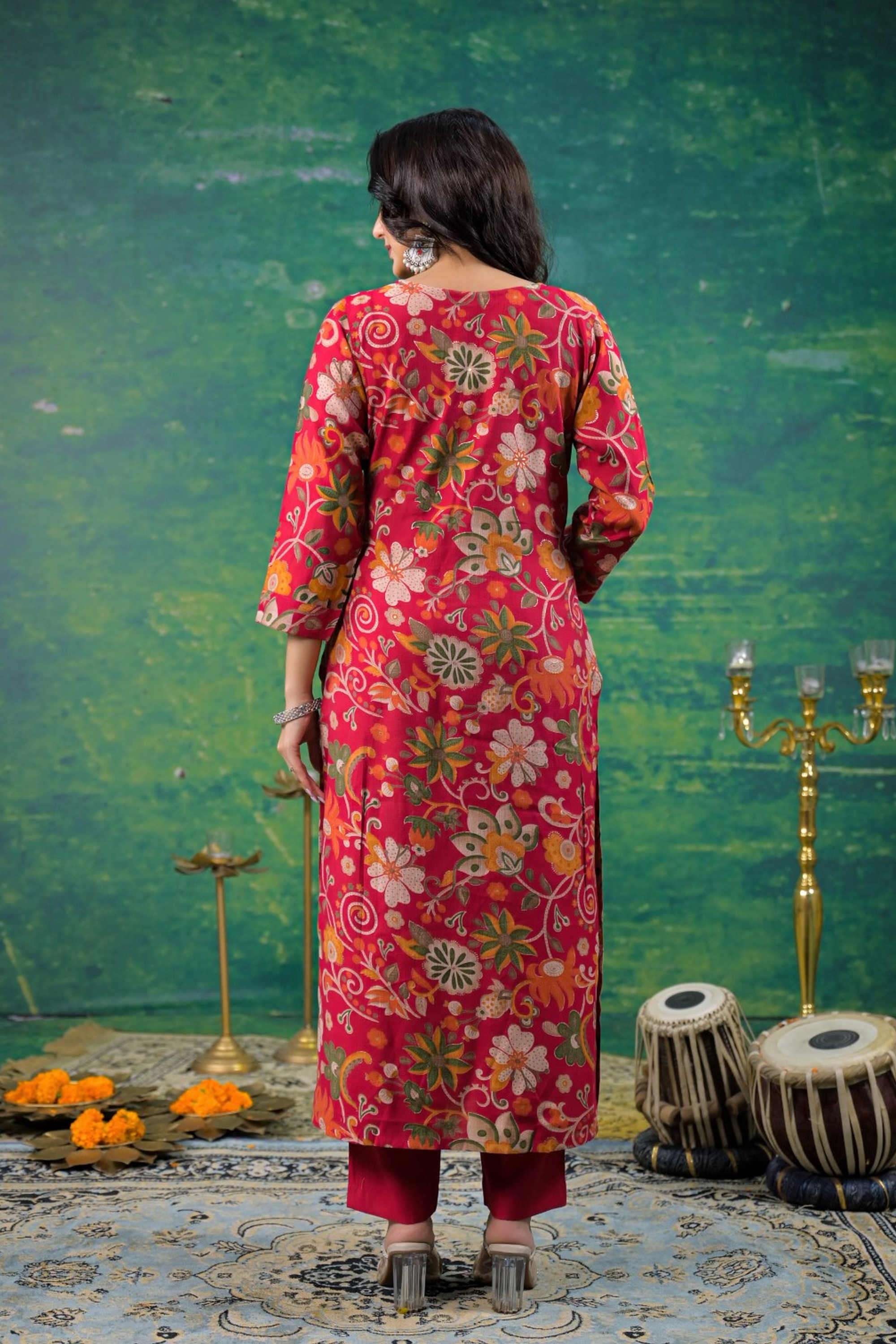 Solid-Linen-Women-s-Ethnic-Kurta-Set