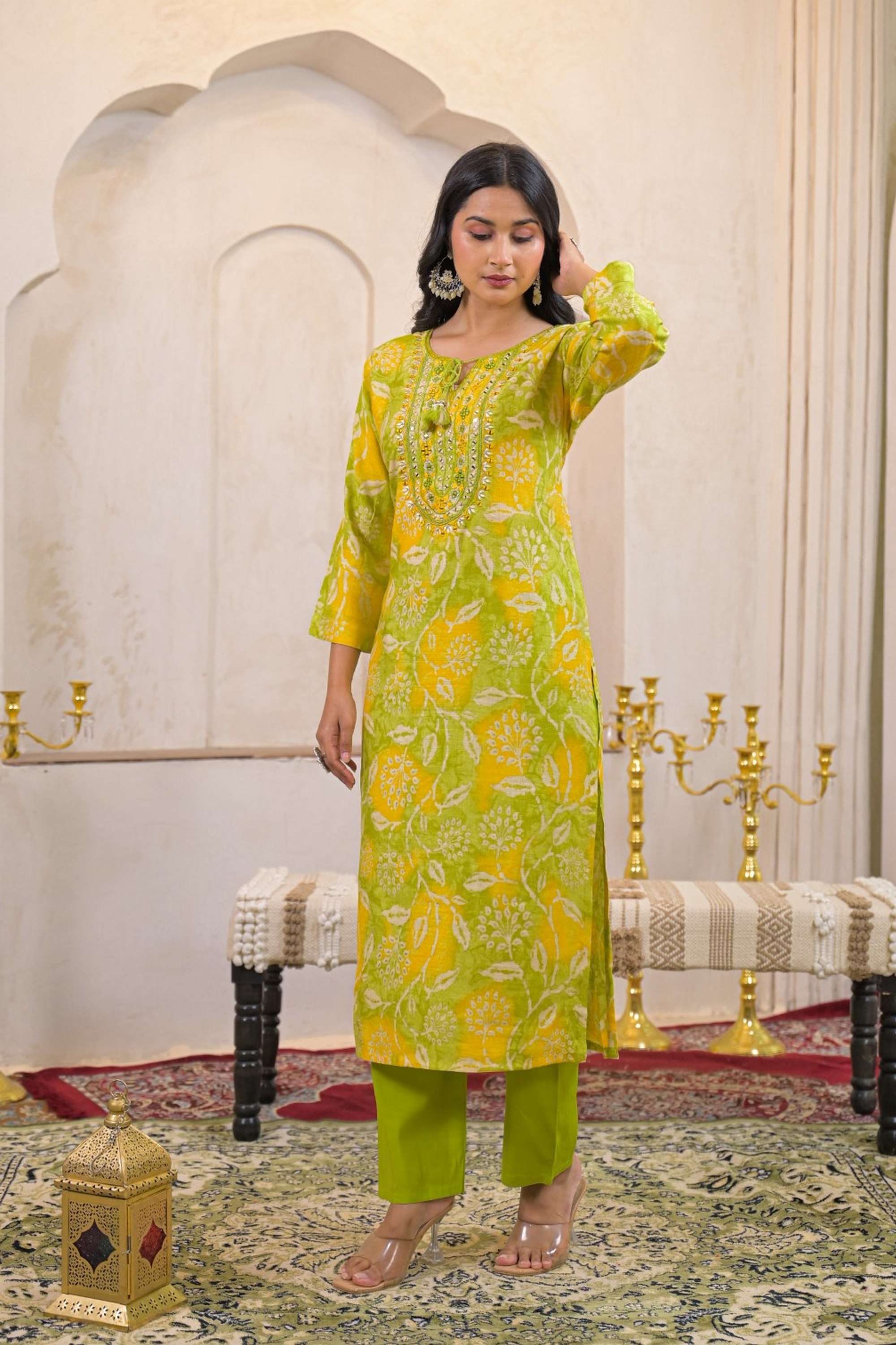 Linen-Regular-Fit-Women-s-Kurta-Set