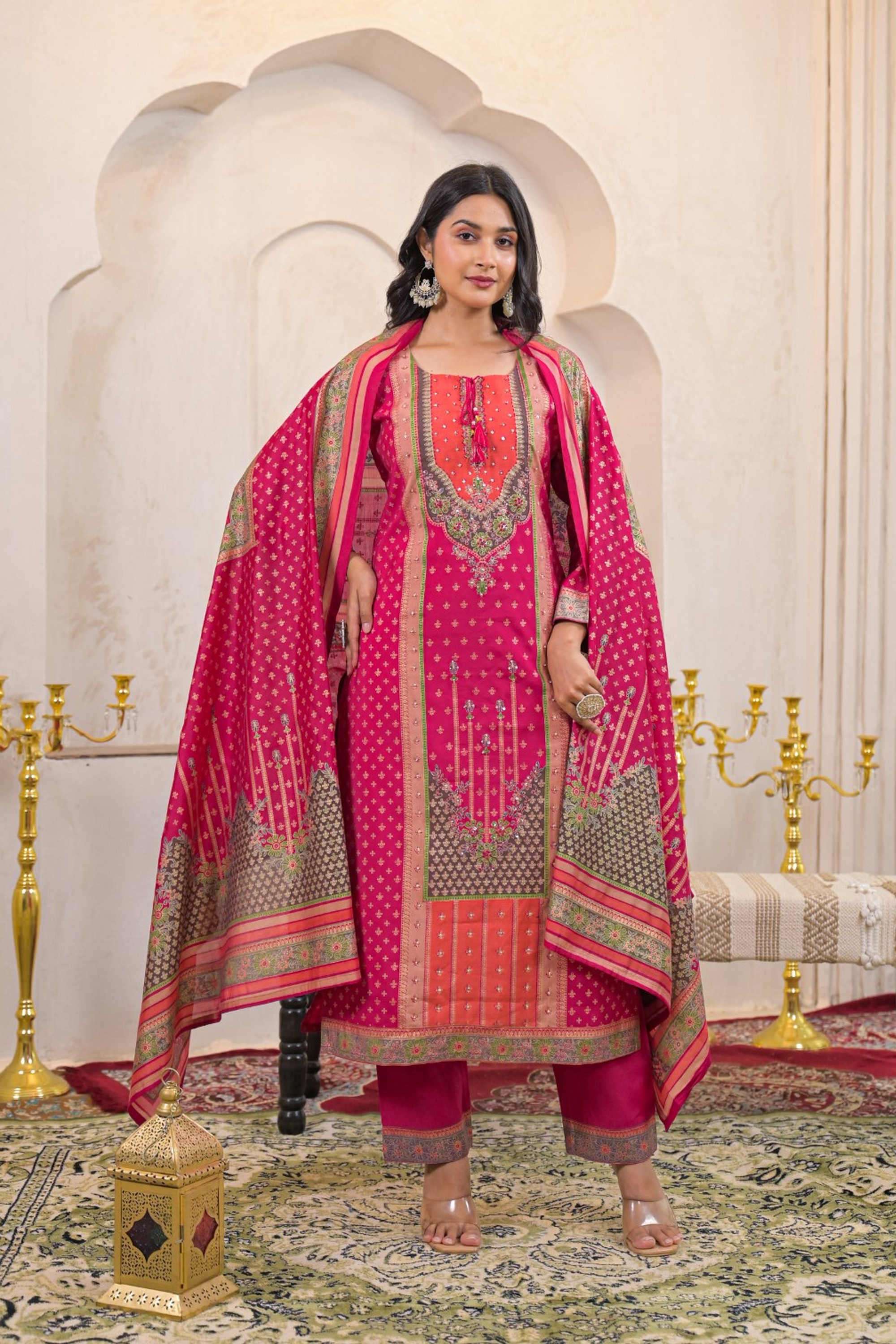 Solid-Linen-Women-s-Ethnic-Kurta-Set