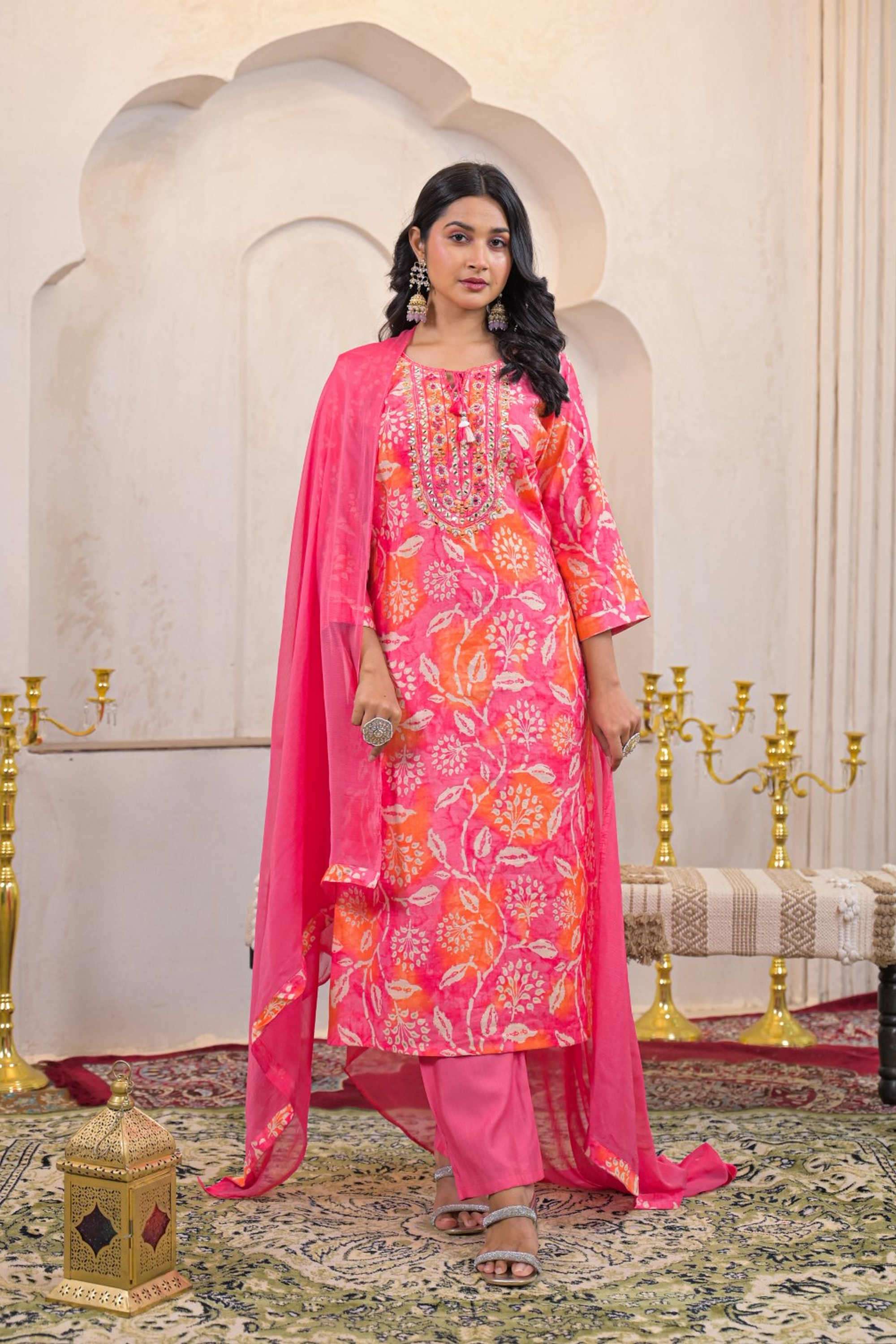 Solid-Linen-Women-s-Ethnic-Kurta-Set