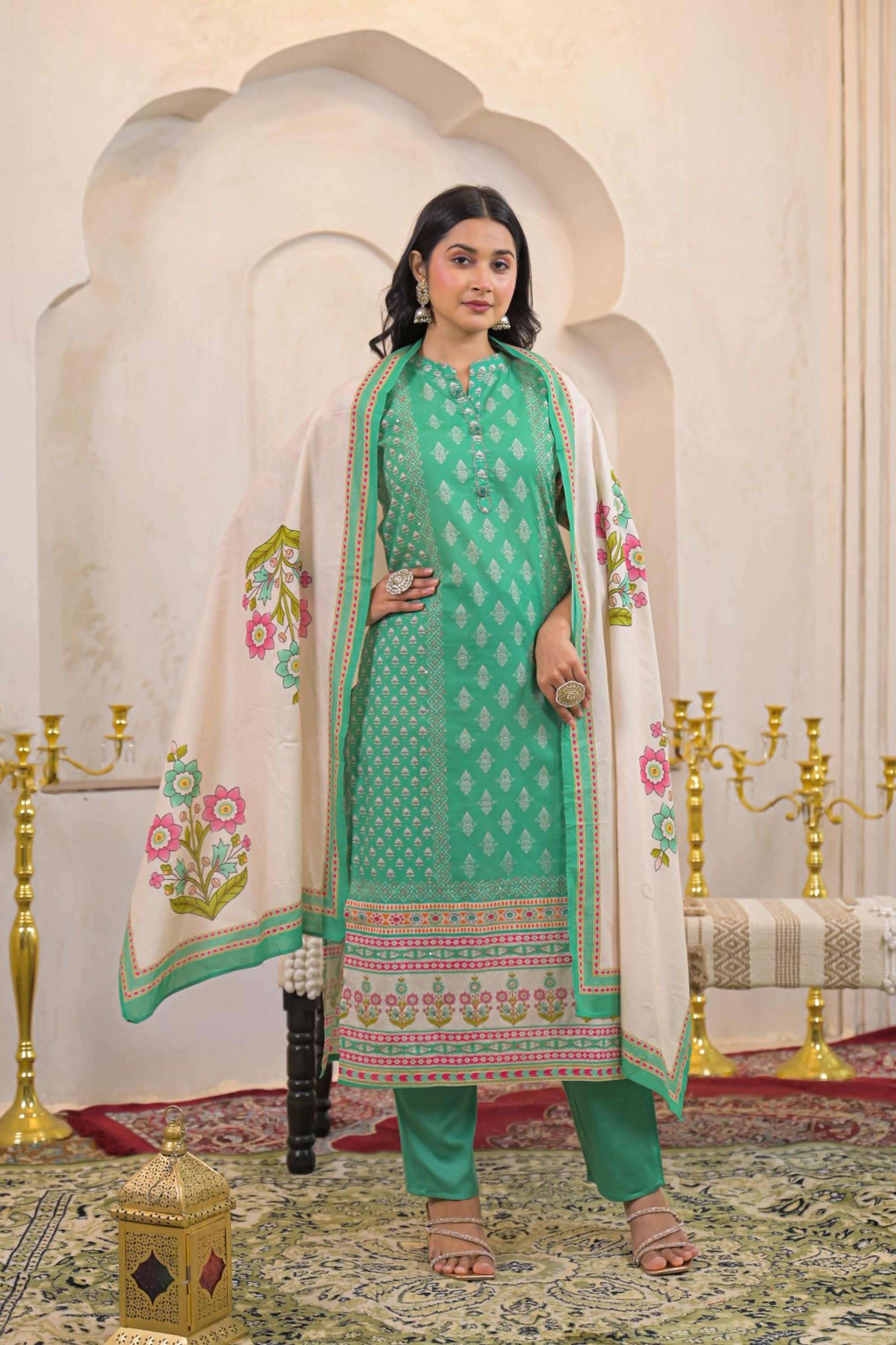 Solid-Linen-Women-s-Ethnic-Kurta-Set