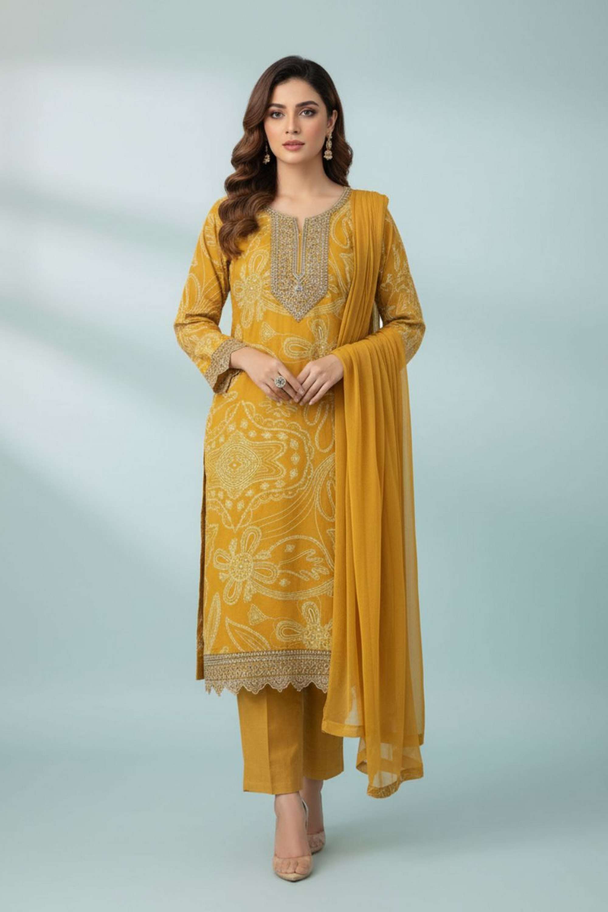 Blended-Fabric-Regular-Fit-Women-s-Kurta-Set