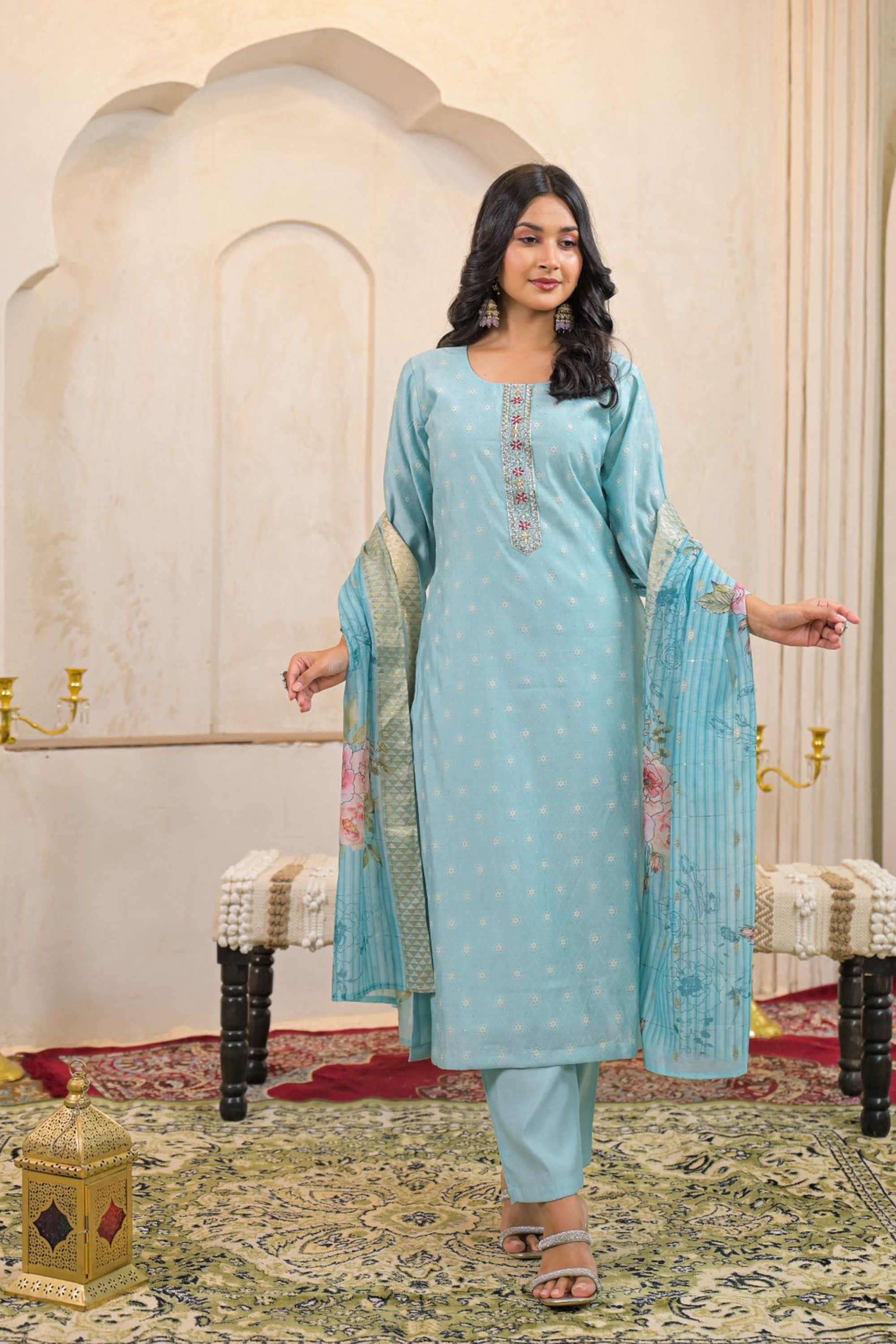 Solid-Linen-Women-s-Ethnic-Kurta-Set