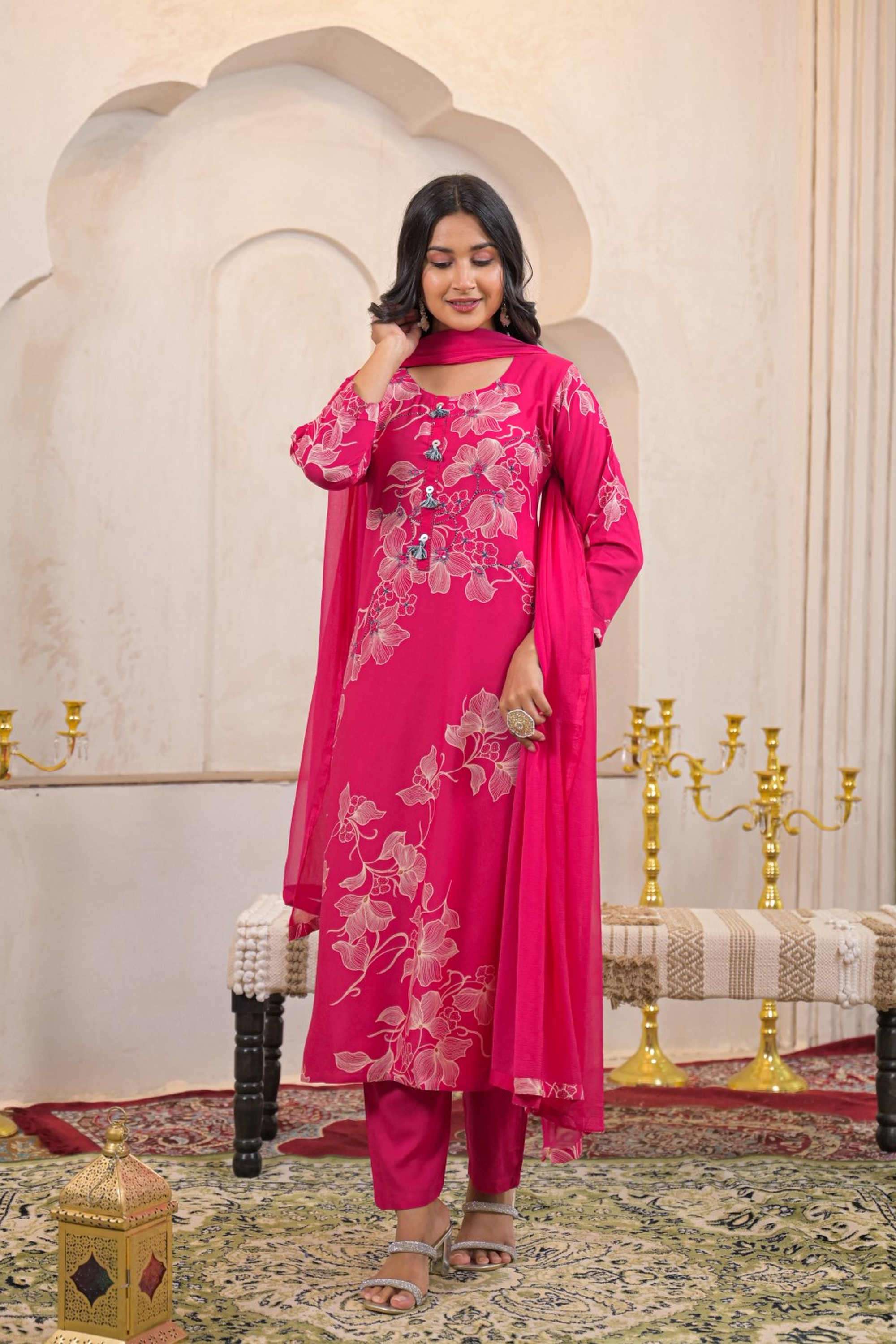 Solid-Linen-Women-s-Ethnic-Kurta-Set