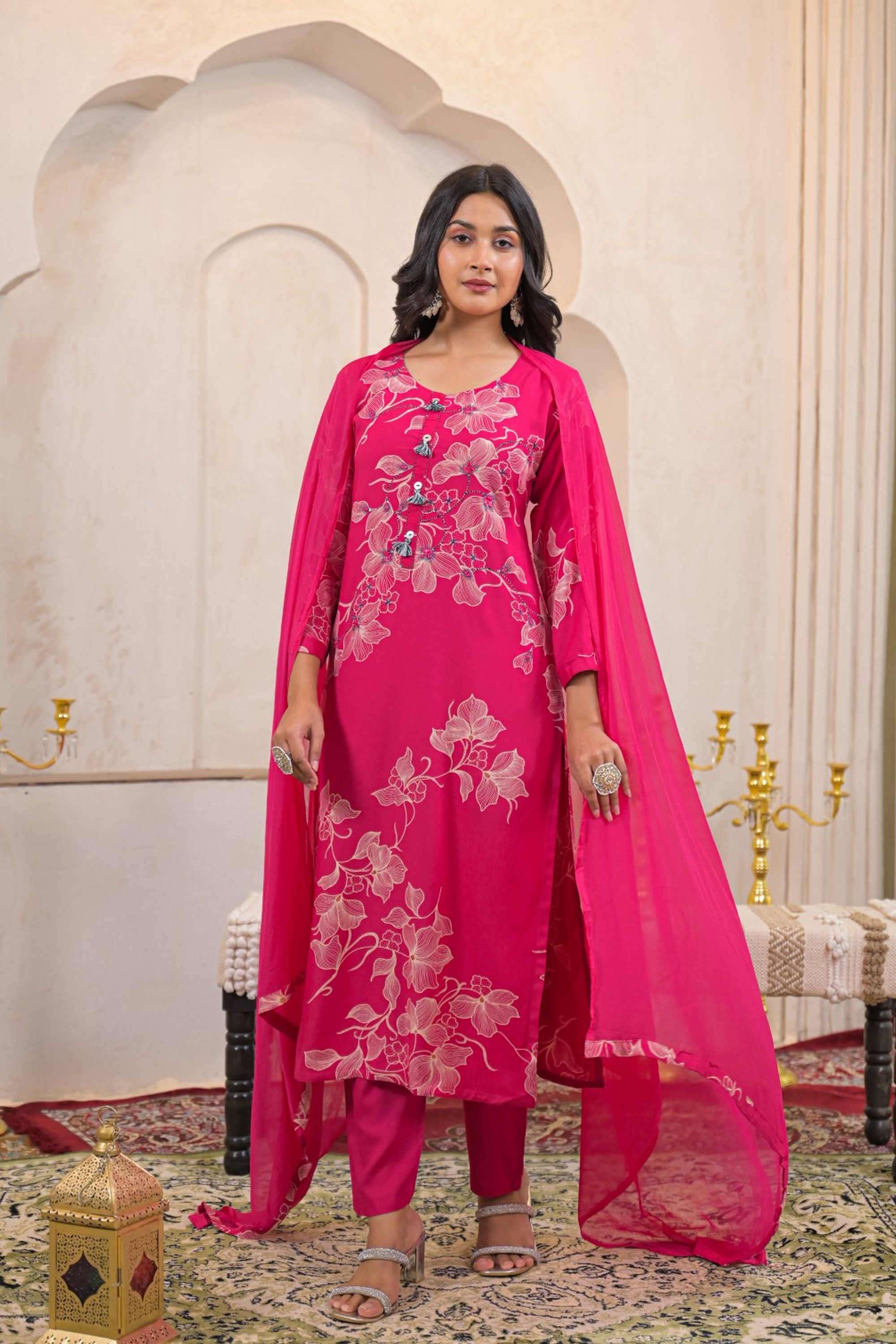 Solid-Linen-Women-s-Ethnic-Kurta-Set